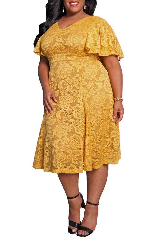 Camille Lace Cocktail Dress - Plus - Image 24