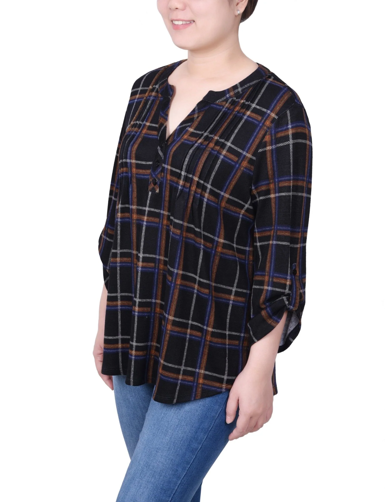 3/4 Length Roll Sleeve Top - Petite - Image 10