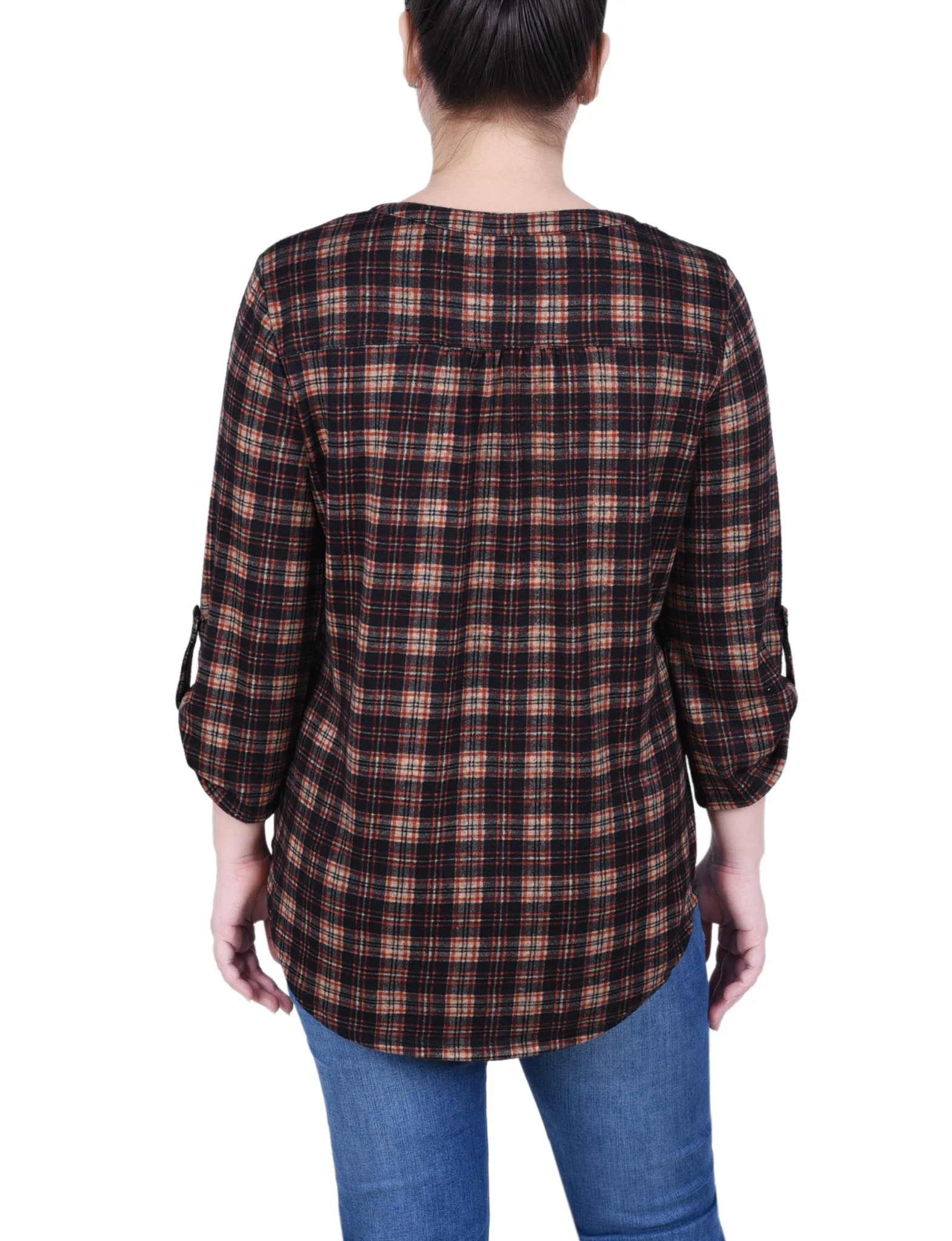 3/4 Length Roll Sleeve Top - Petite - Image 24