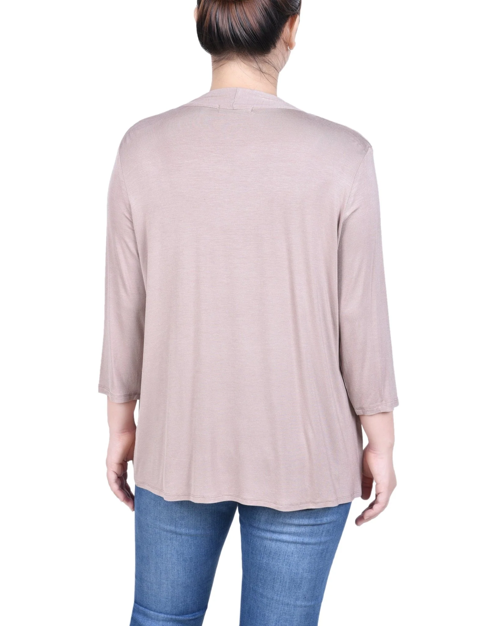 3/4 Length Sleeve Solid Cardigan - Petite - Image 12