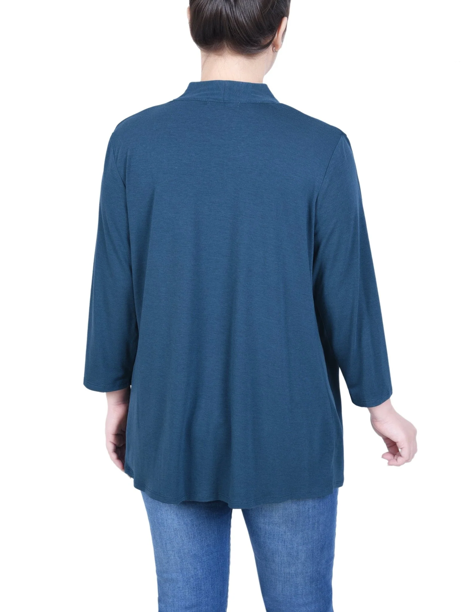 3/4 Length Sleeve Solid Cardigan - Petite - Image 8