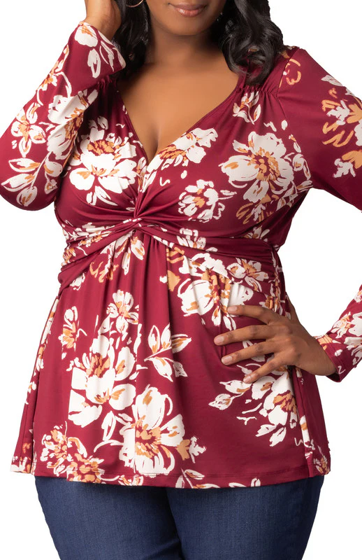 Abigail Long Sleeve Twist Top - Plus - Image 3