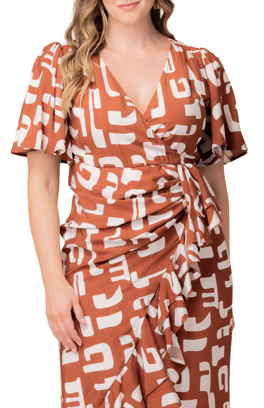 Alexandra Ruffle Faux Wrap Gown - Plus - Image 3
