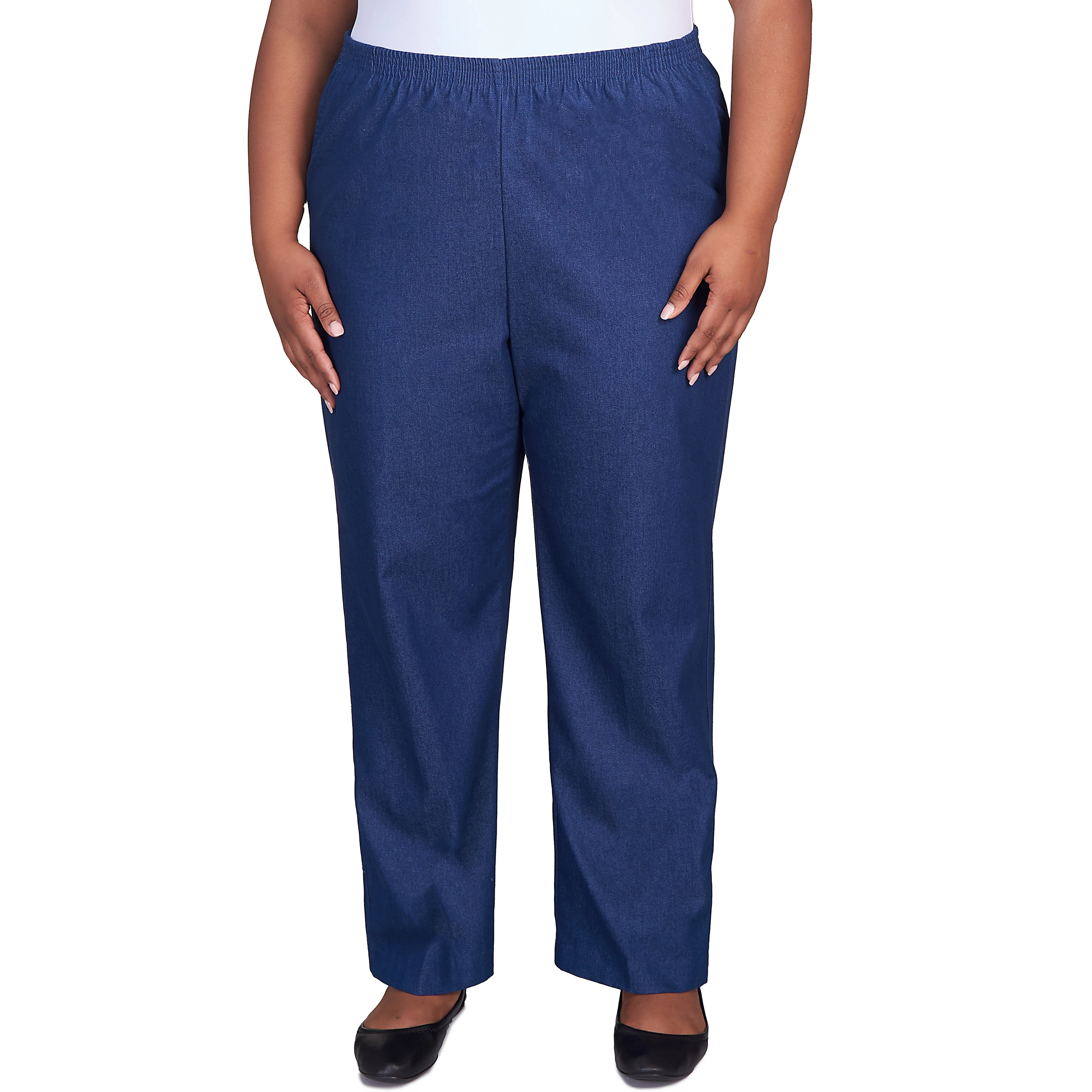 Alfred Dunner Classic All-Around Elastic Waistband Denim Pant Average Length - Plus - Image 5