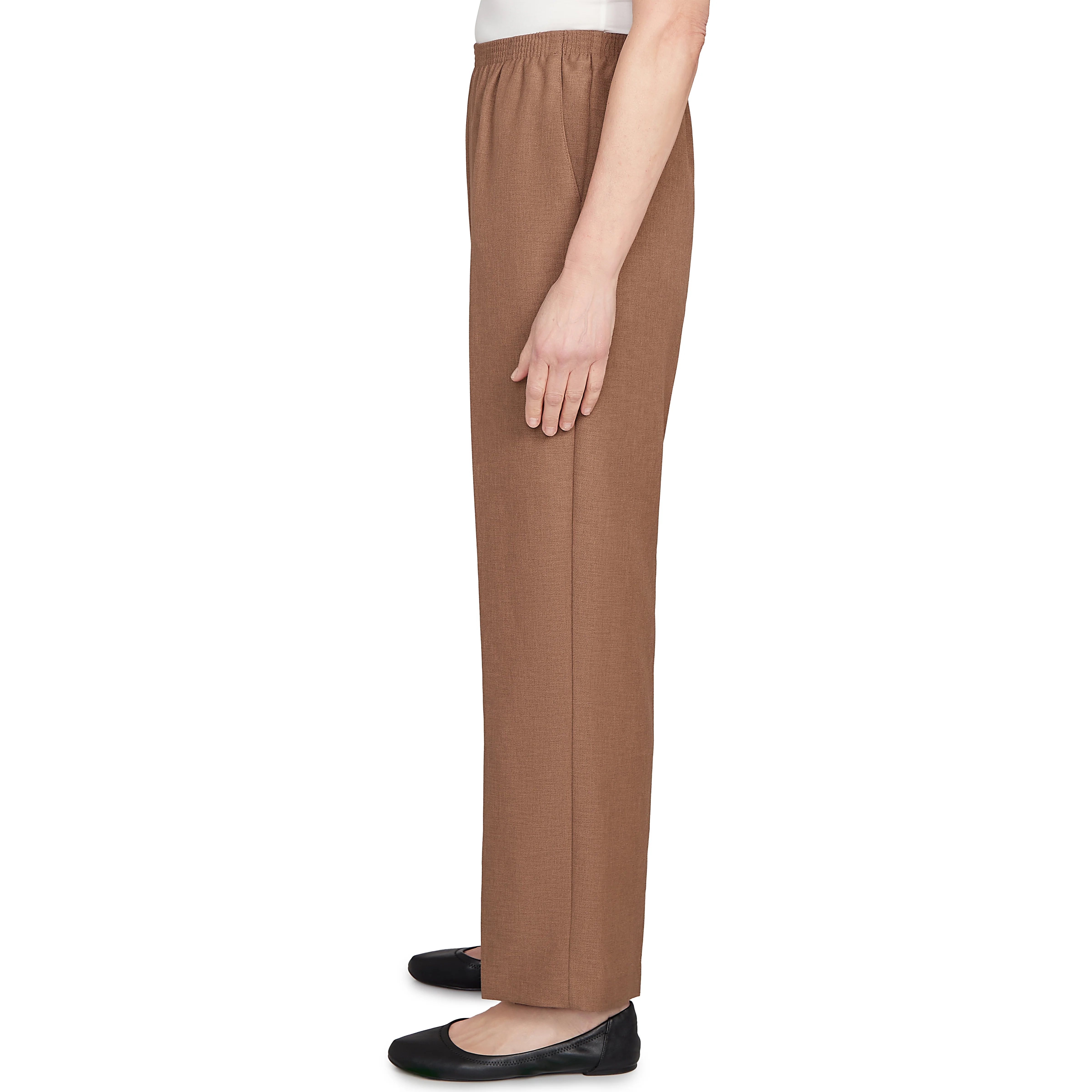 Alfred Dunner Classic Signature Fit Textured Trousers with All-around Elastic Waistband Average Length - Image 4