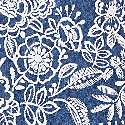 Alfred Dunner Floral Border Embroidered Split Neck Top - Image 6