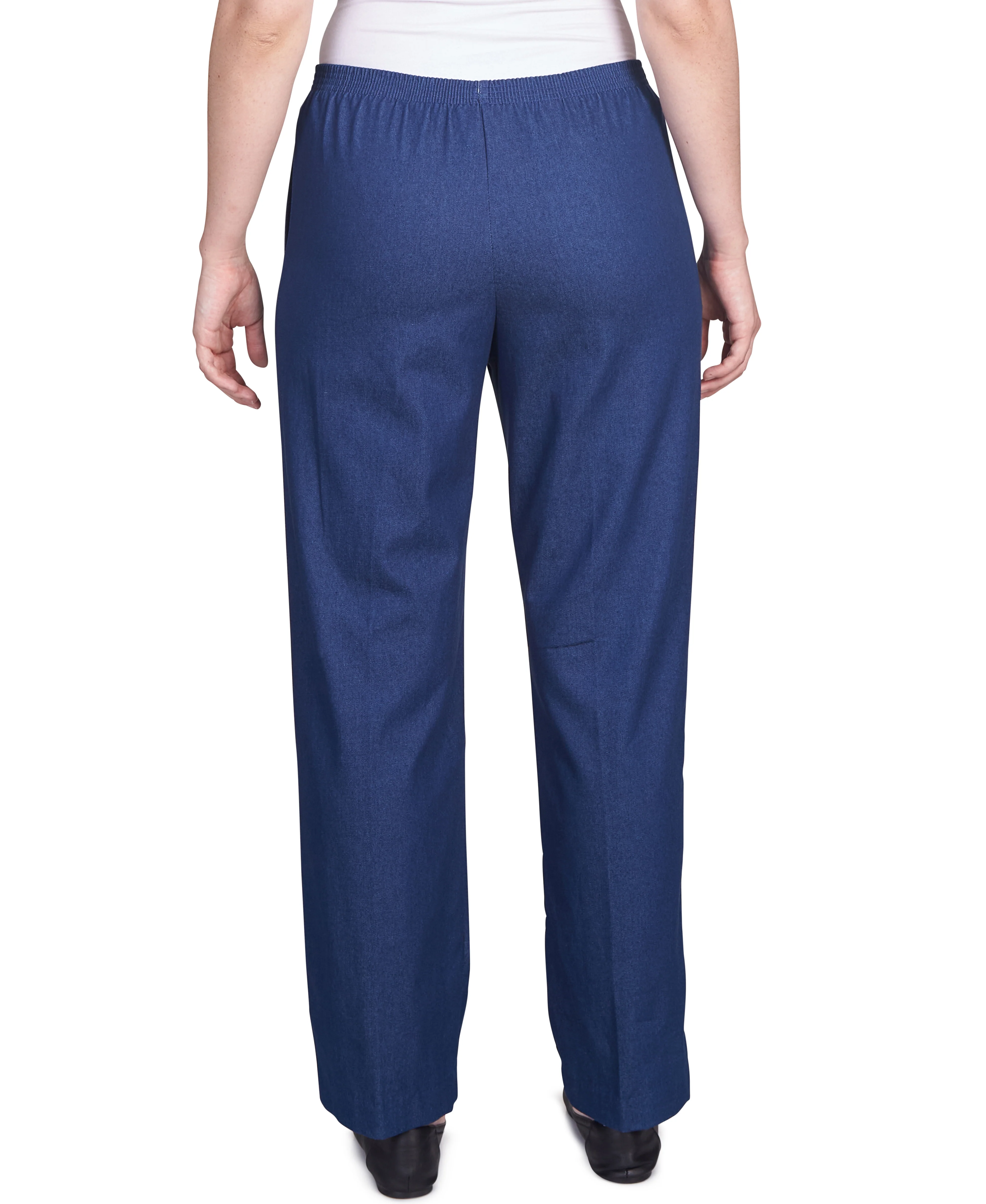 Alfred Dunner Petite Classic All-Around Elastic Waistband Denim Pant Average Length - Image 2