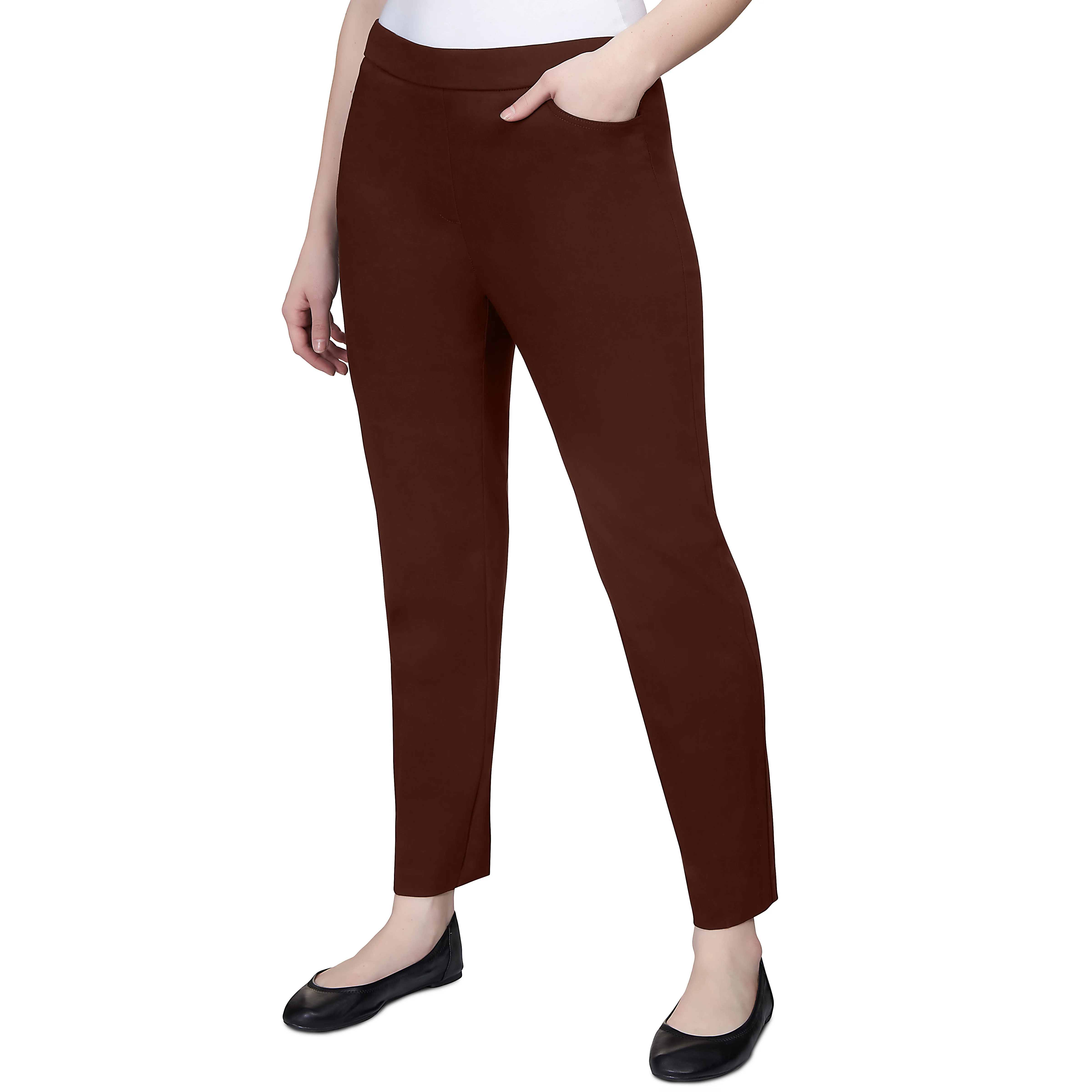Alfred Dunner Petite Classic Allure Fit Proportioned Pant with Elastic Comfort Waistband Average Length - Image 10