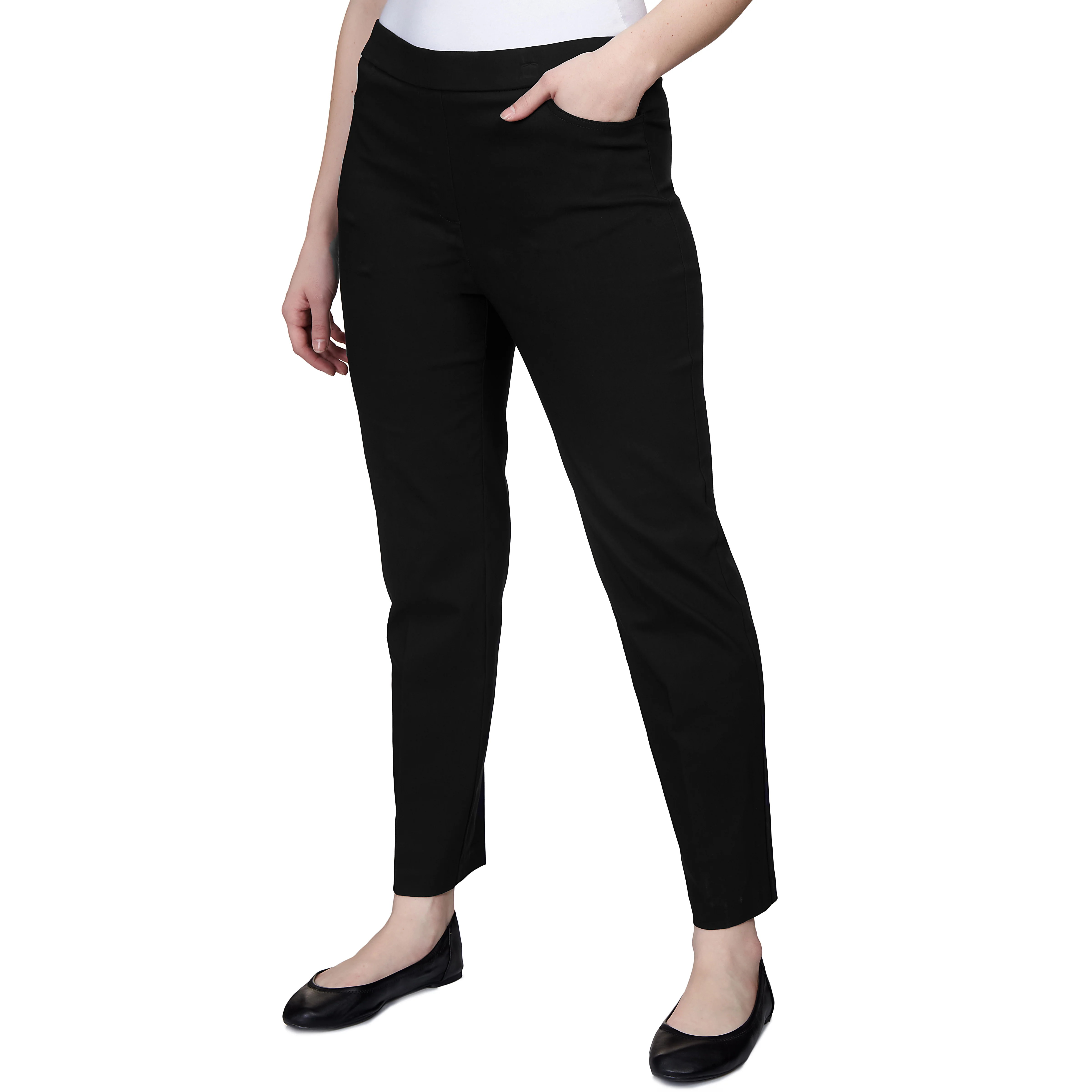 Alfred Dunner Petite Classic Allure Fit Proportioned Pant with Elastic Comfort Waistband Average Length - Image 3