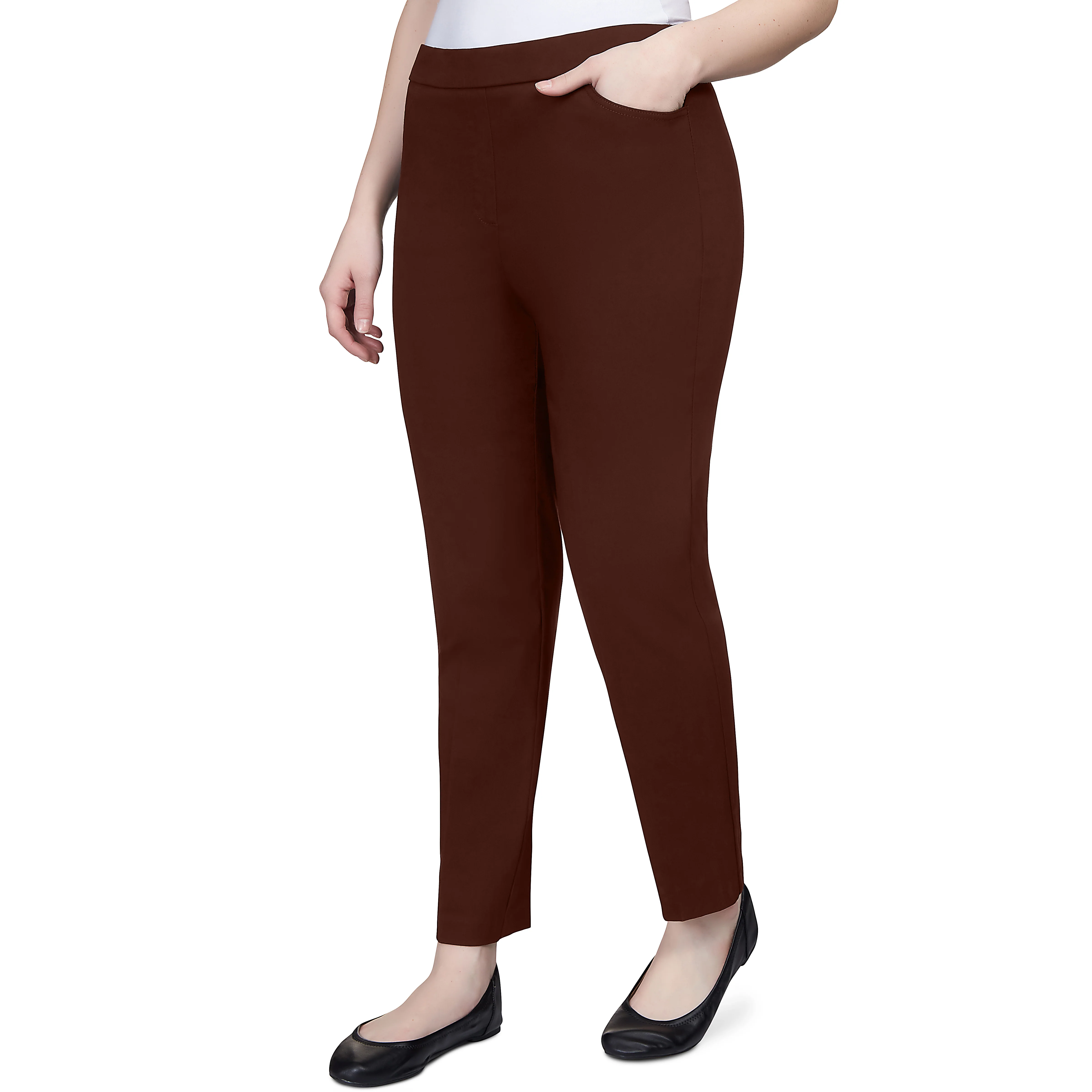 Alfred Dunner Petite Classic Allure Fit Proportioned Pant with Elastic Comfort Waistband Average Length - Image 9