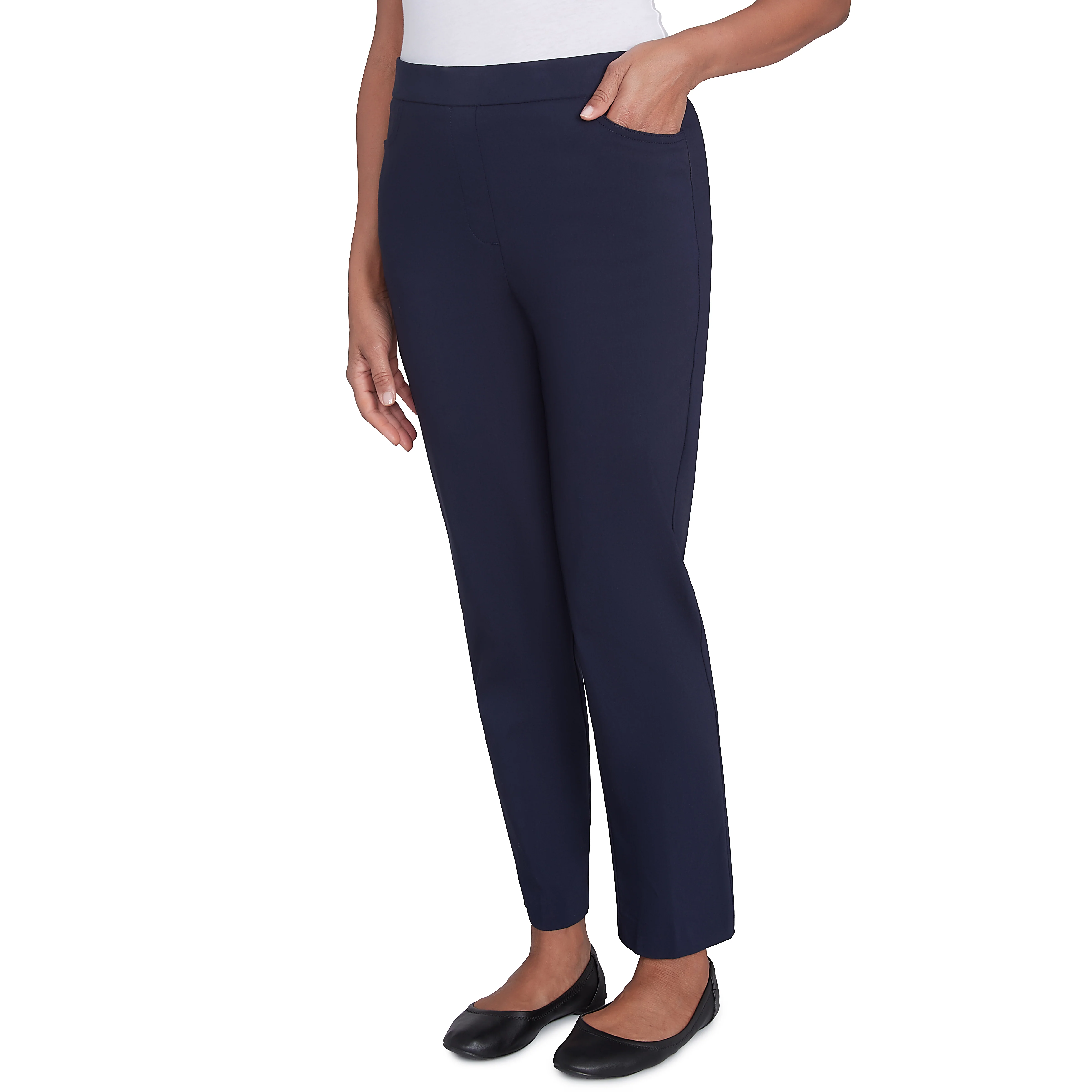 Alfred Dunner Petite Classic Allure Fit Proportioned Pant with Elastic Comfort Waistband Short Length - Image 20