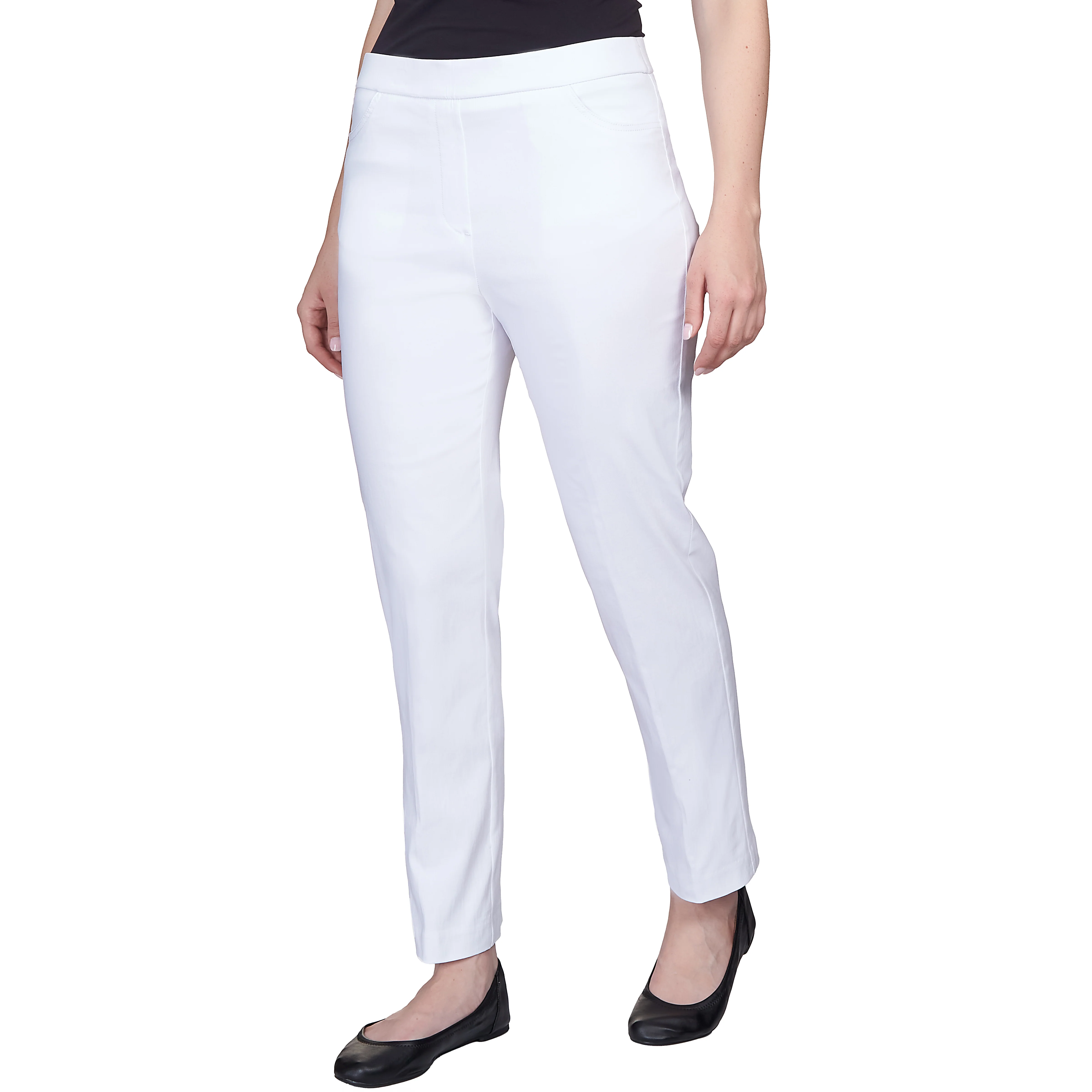 Alfred Dunner Petite Classic Allure Fit Proportioned Pant with Elastic Comfort Waistband Short Length - Image 25