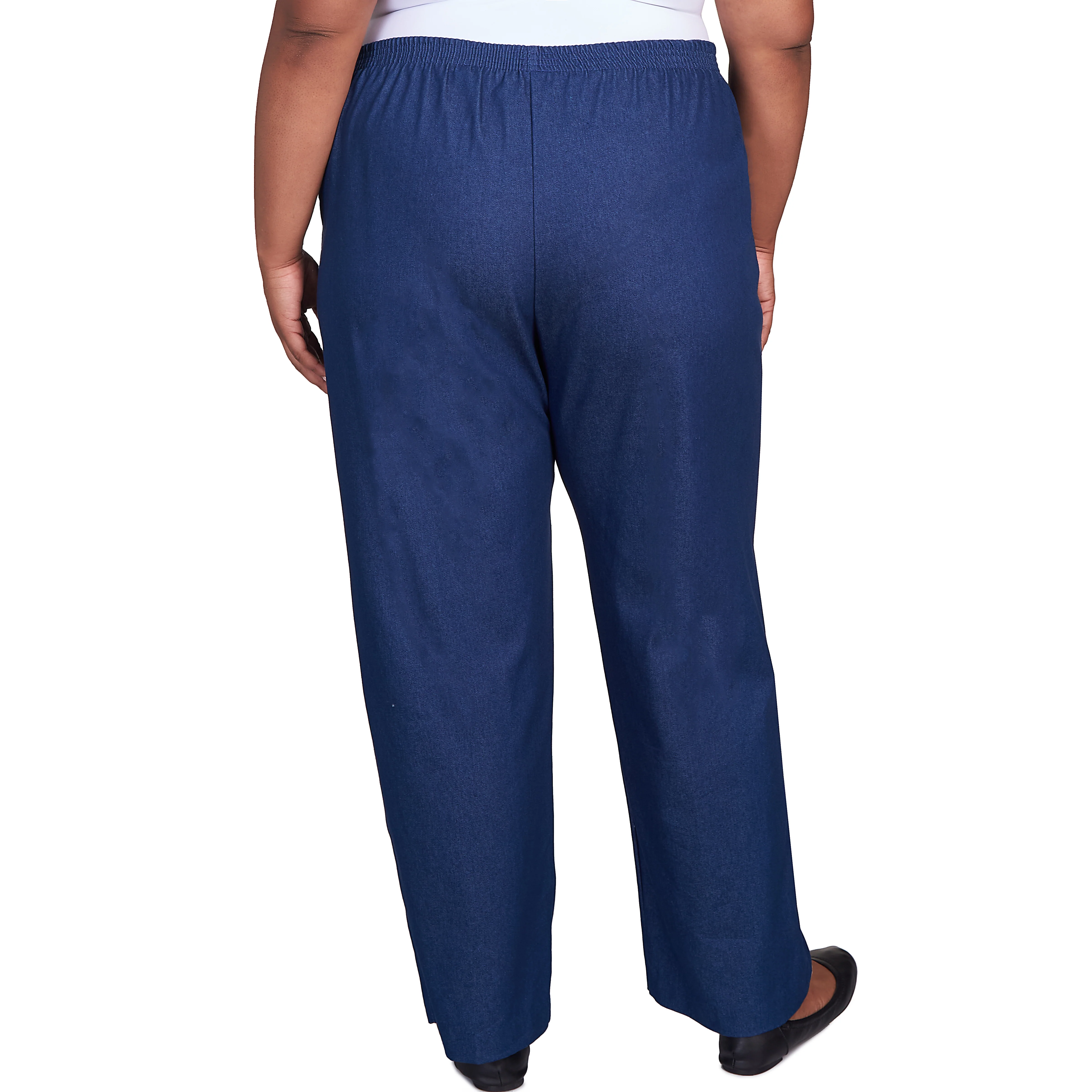 Alfred Dunner Plus Classic All-Around Elastic Waistband Denim Pant Average Length - Image 2