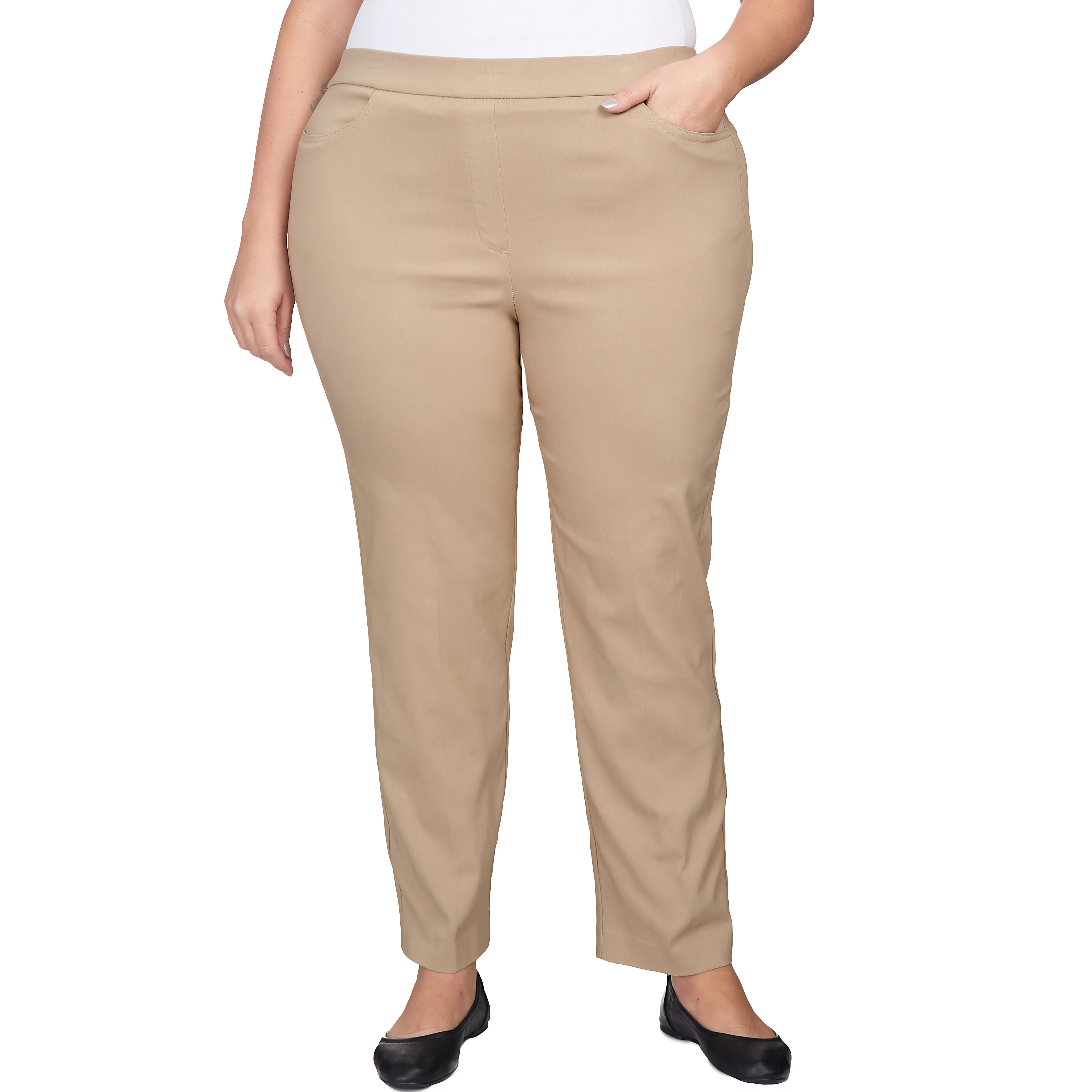 Alfred Dunner Plus Classic Allure Fit Proportioned Pant with Elastic Comfort Waistband Average Length - Image 28