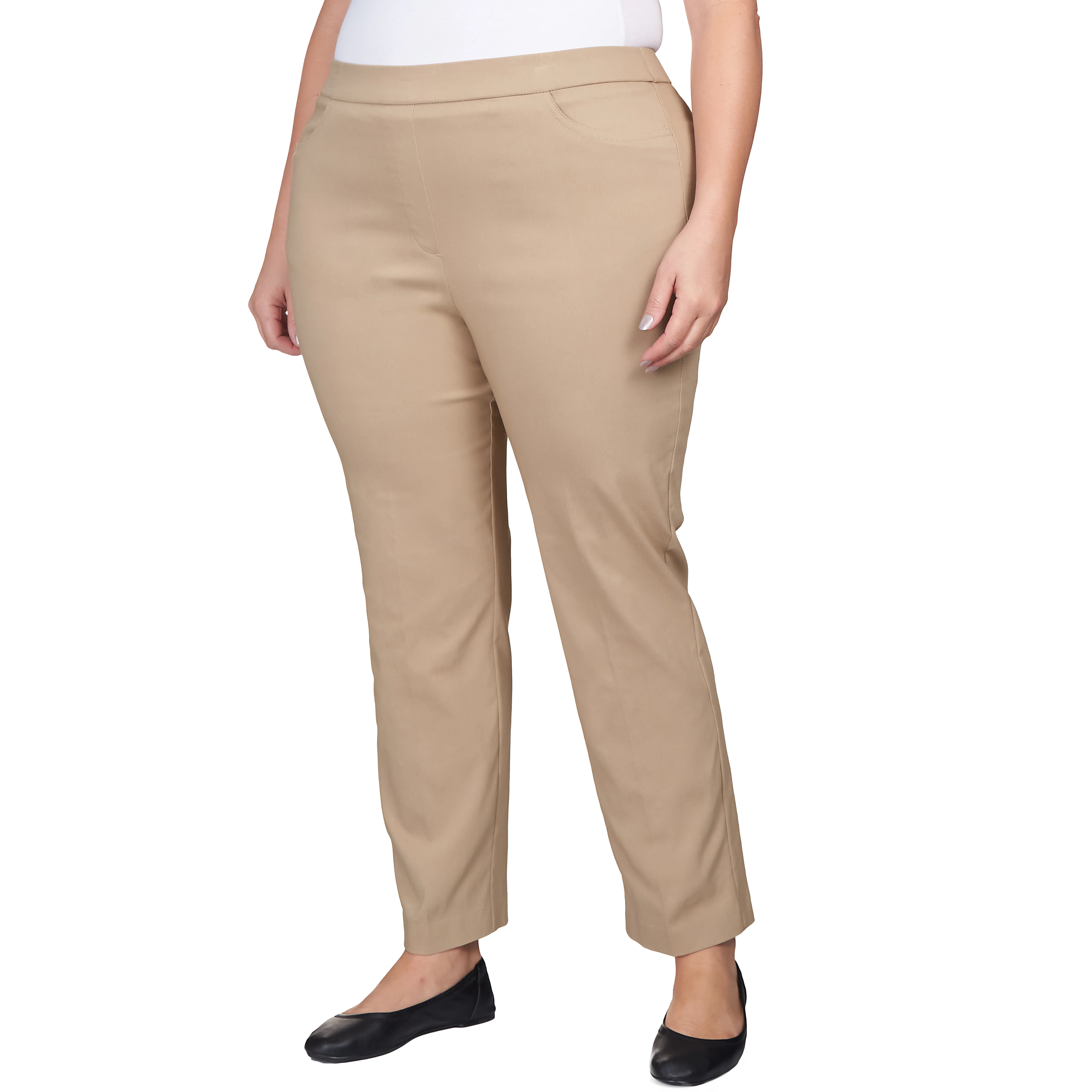 Alfred Dunner Plus Classic Allure Fit Proportioned Pant with Elastic Comfort Waistband Average Length - Image 30