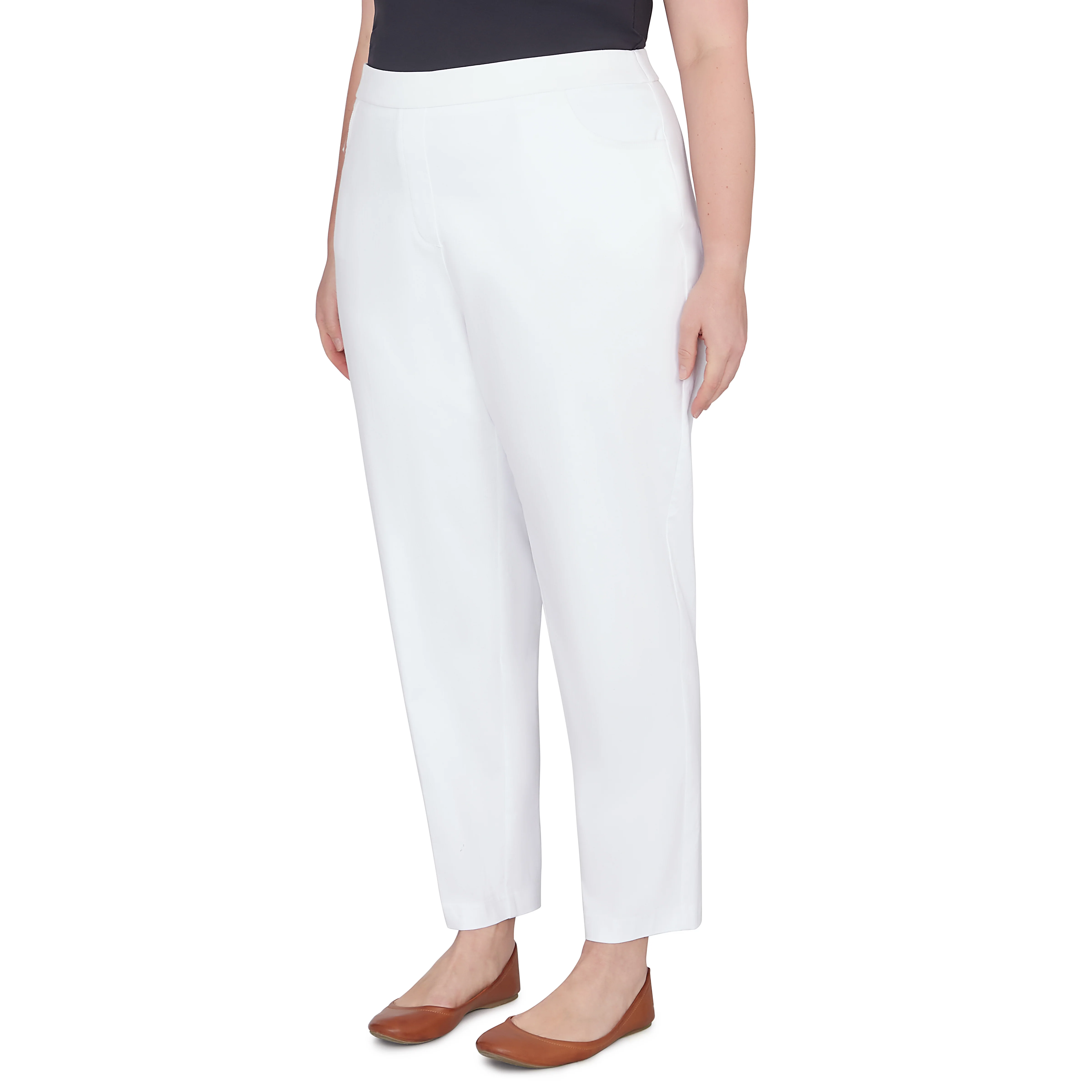 Alfred Dunner Plus Classic Allure Fit Proportioned Pant with Elastic Comfort Waistband Short Length - Image 27