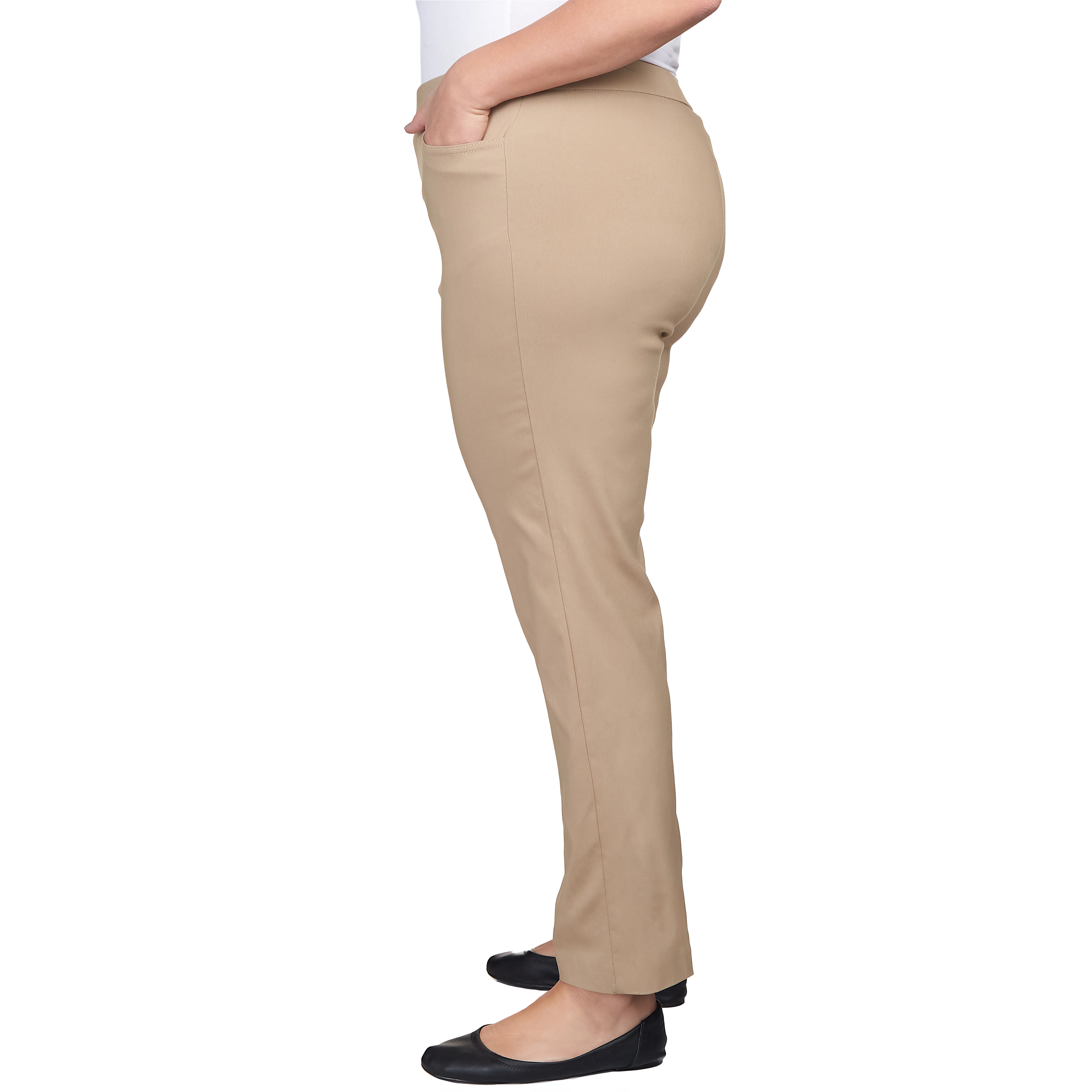 Alfred Dunner Plus Classic Allure Fit Proportioned Pant with Elastic Comfort Waistband Short Length - Image 34
