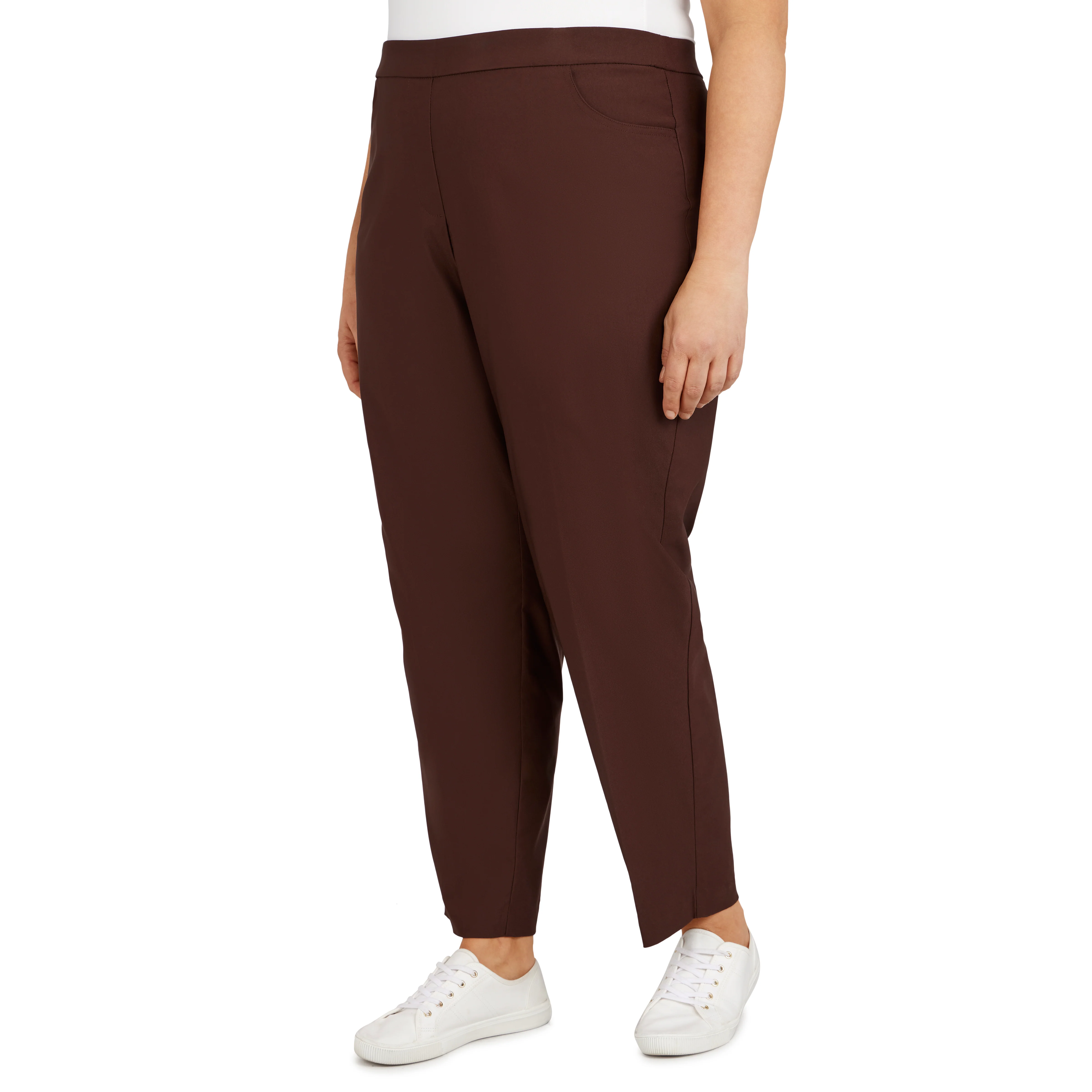 Alfred Dunner Plus Classic Allure Fit Proportioned Pant with Elastic Comfort Waistband Short Length - Image 9