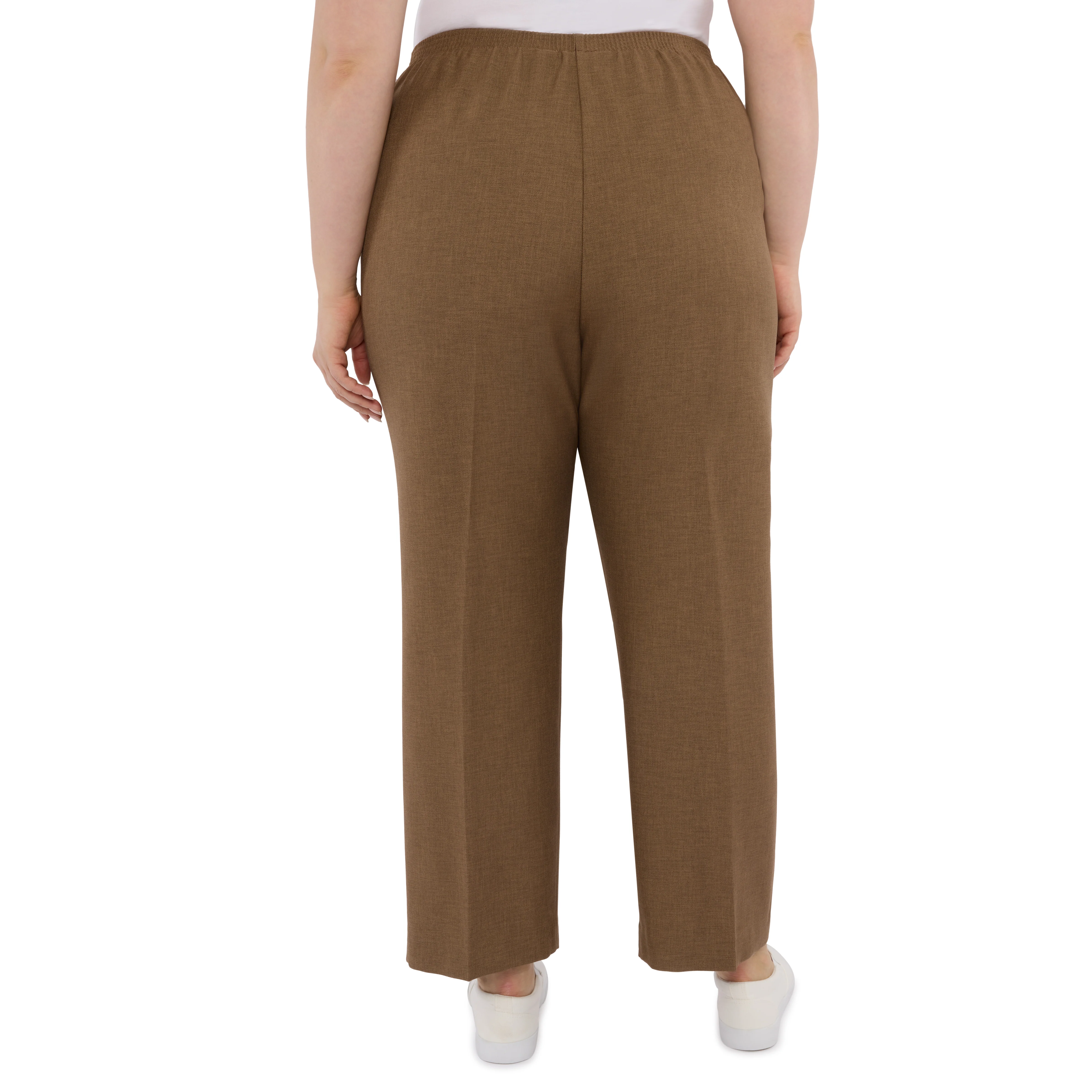 Alfred Dunner Plus Classic Signature Fit Textured Trousers with All-around Elastic Waistband Average Length - Image 2