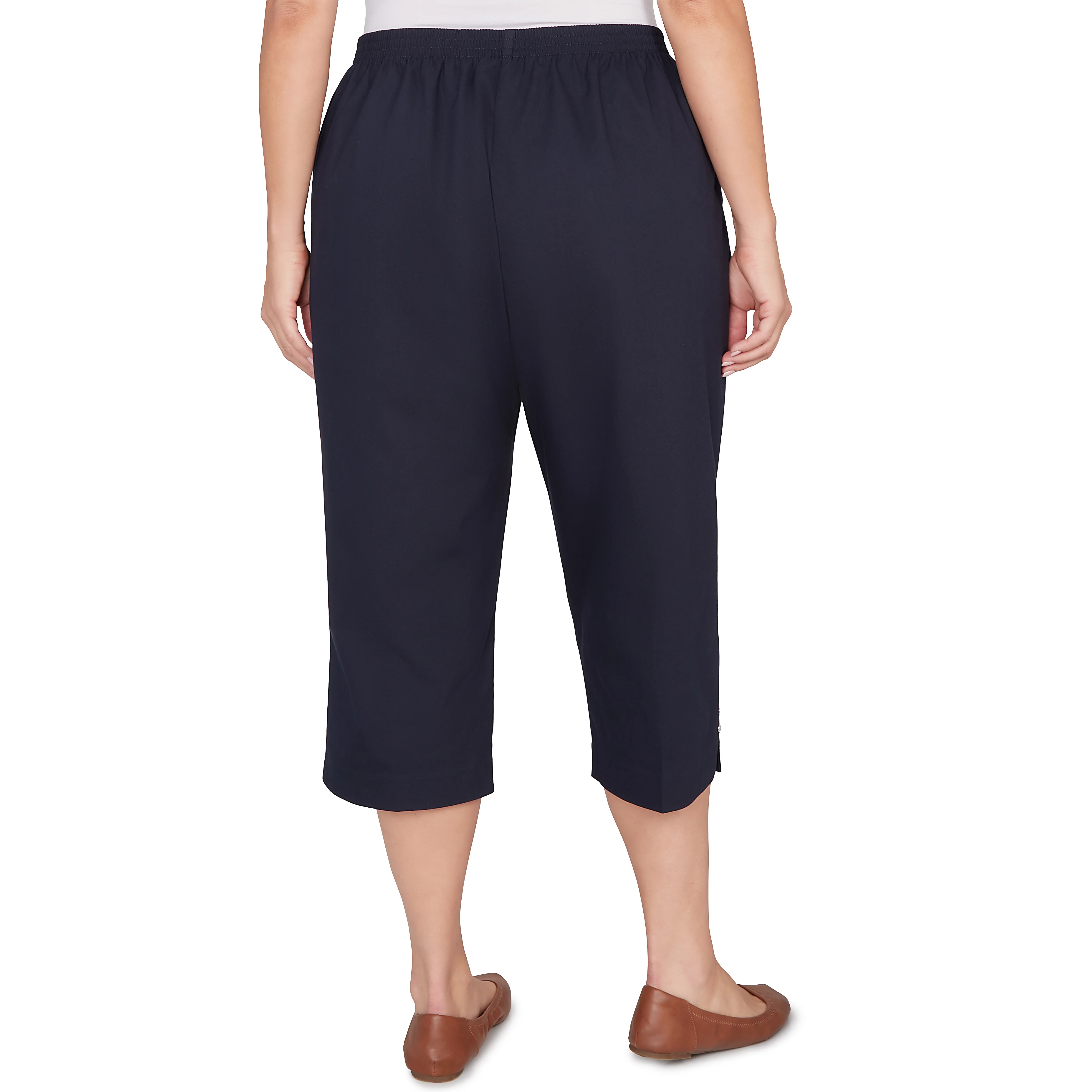 Alfred Dunner Solid Twill Button Hem Capri Pant - Plus - Image 8