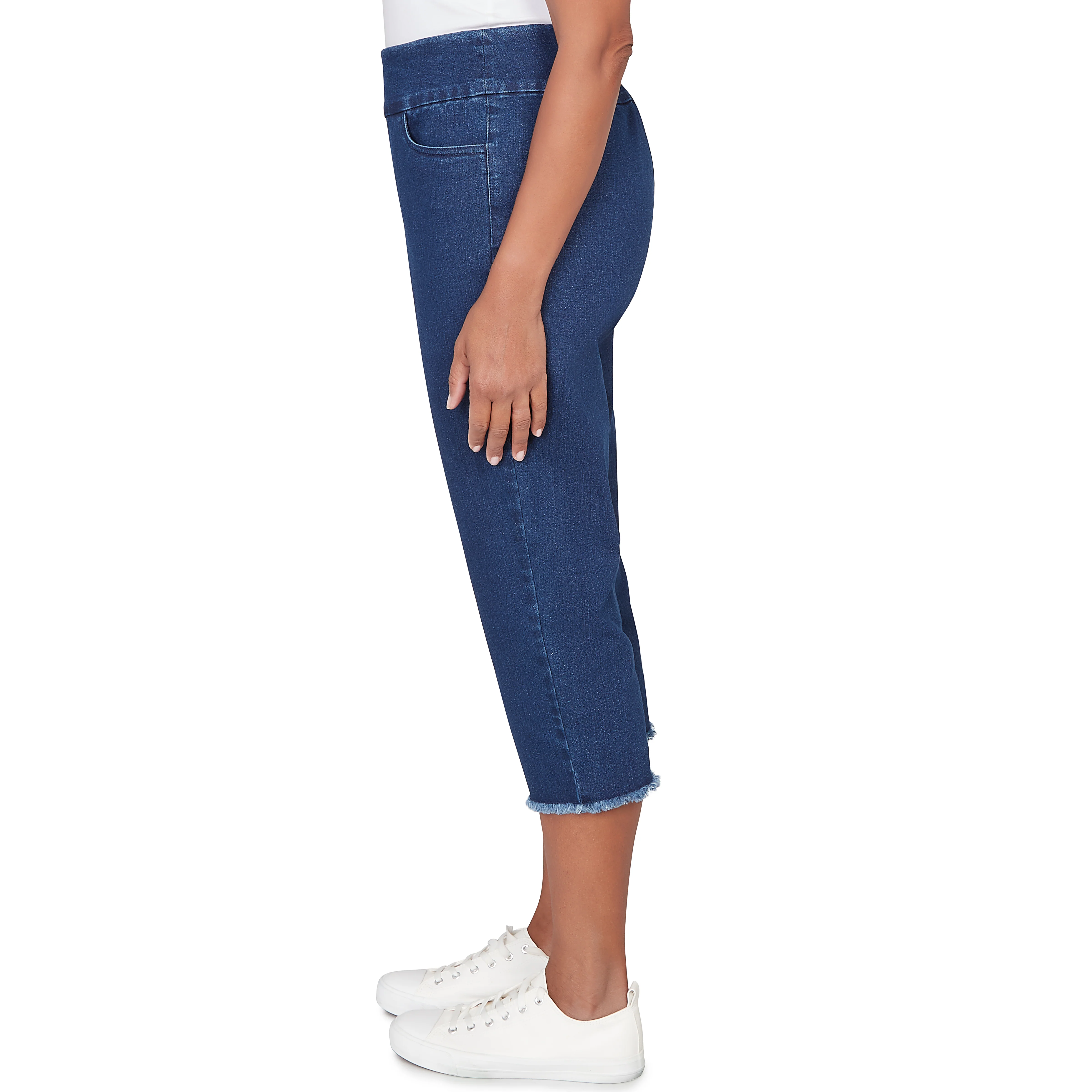 Alfred Dunner Super Stretch Denim Fringe Capri Pant - Image 10
