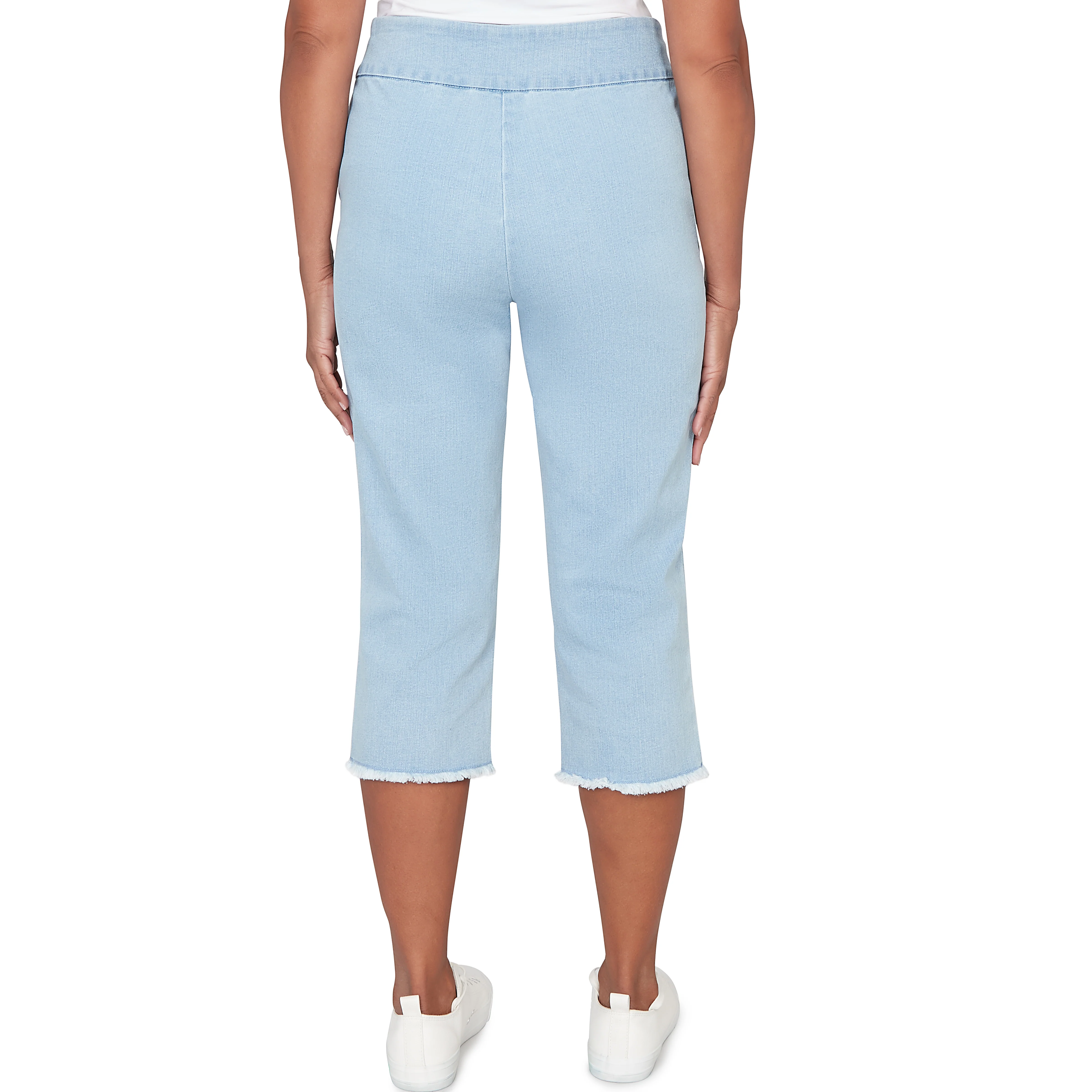 Alfred Dunner Super Stretch Denim Fringe Capri Pant - Image 14
