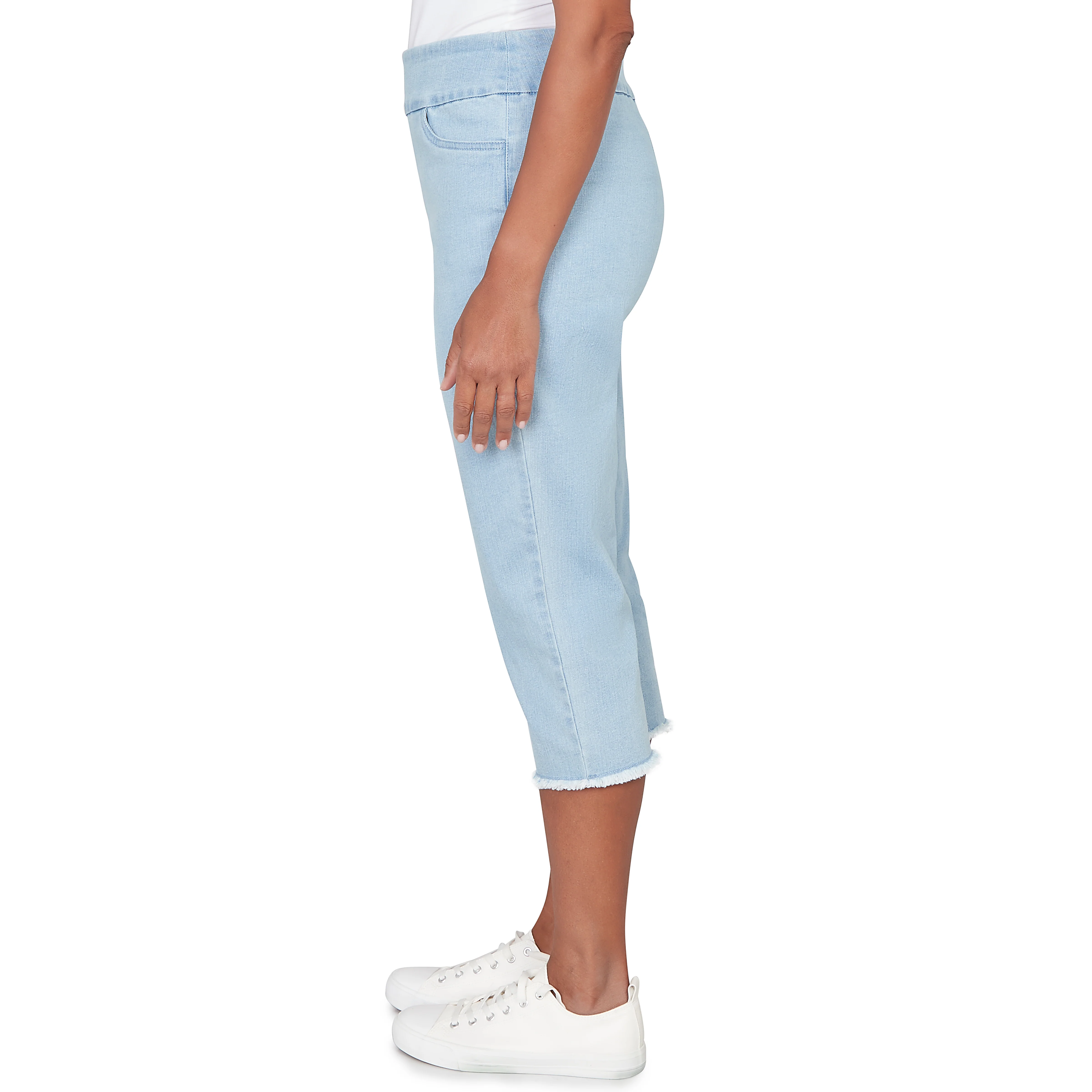 Alfred Dunner Super Stretch Denim Fringe Capri Pant - Image 16