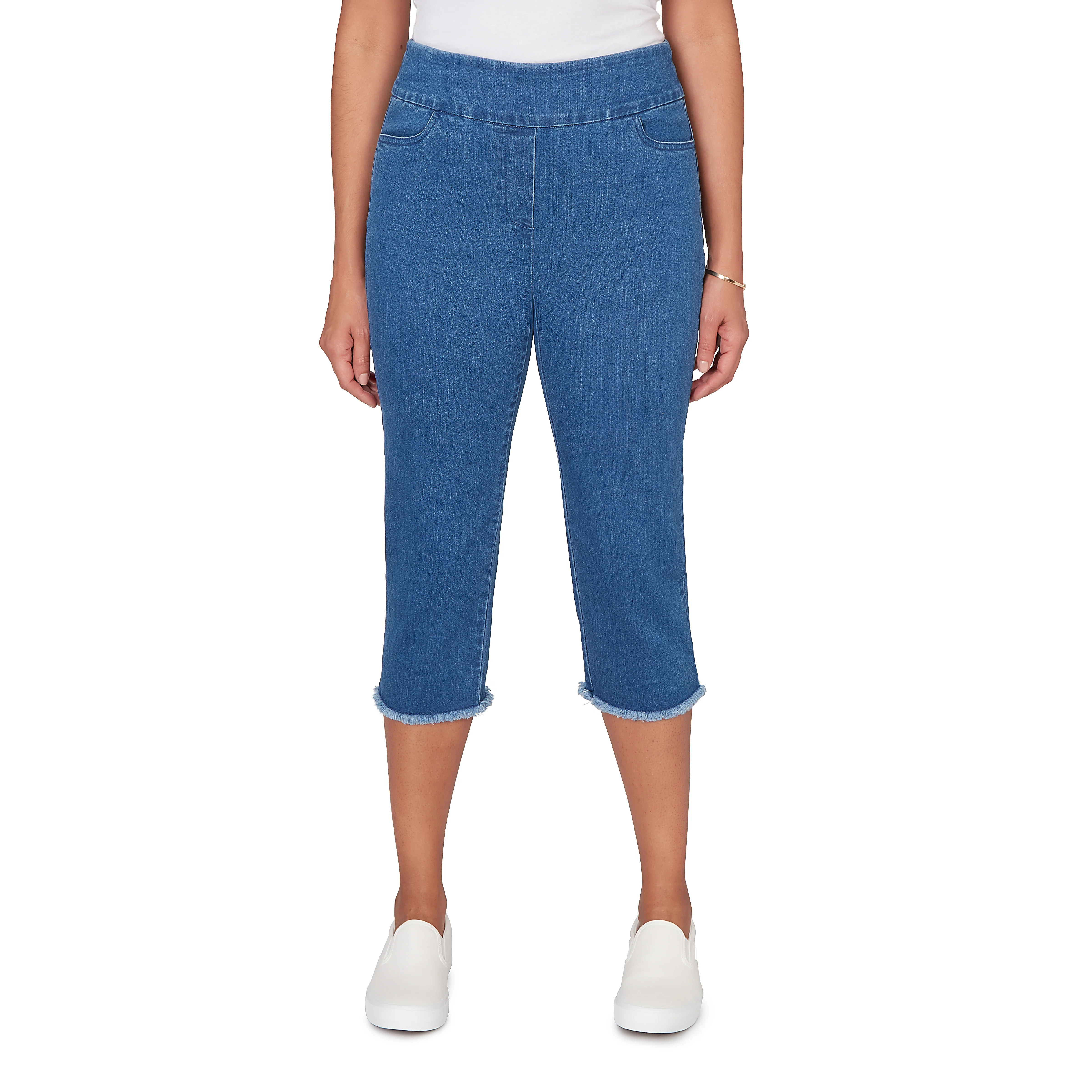 Alfred Dunner Super Stretch Denim Fringe Capri Pant - Image 19