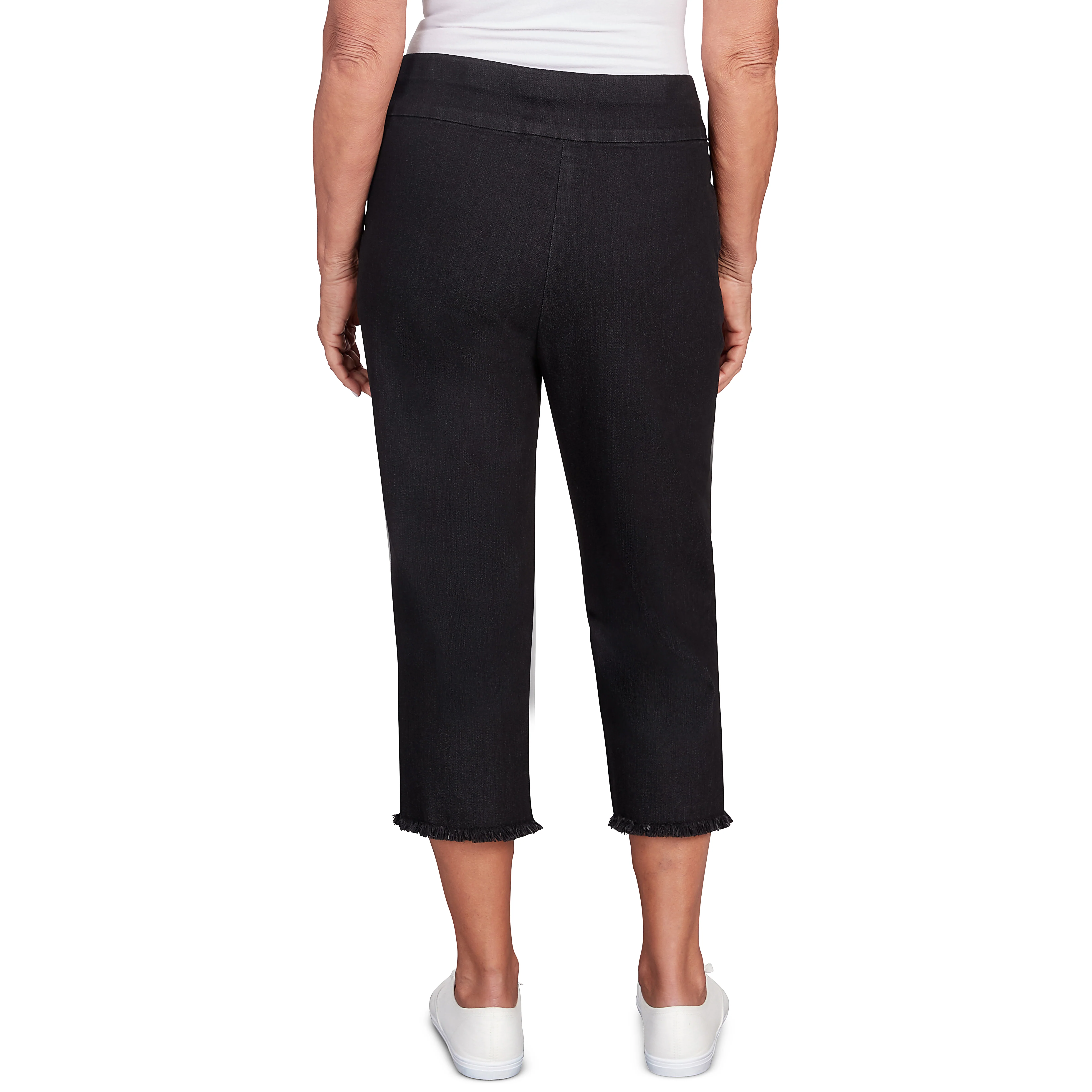 Alfred Dunner Super Stretch Denim Fringe Capri Pant - Image 2
