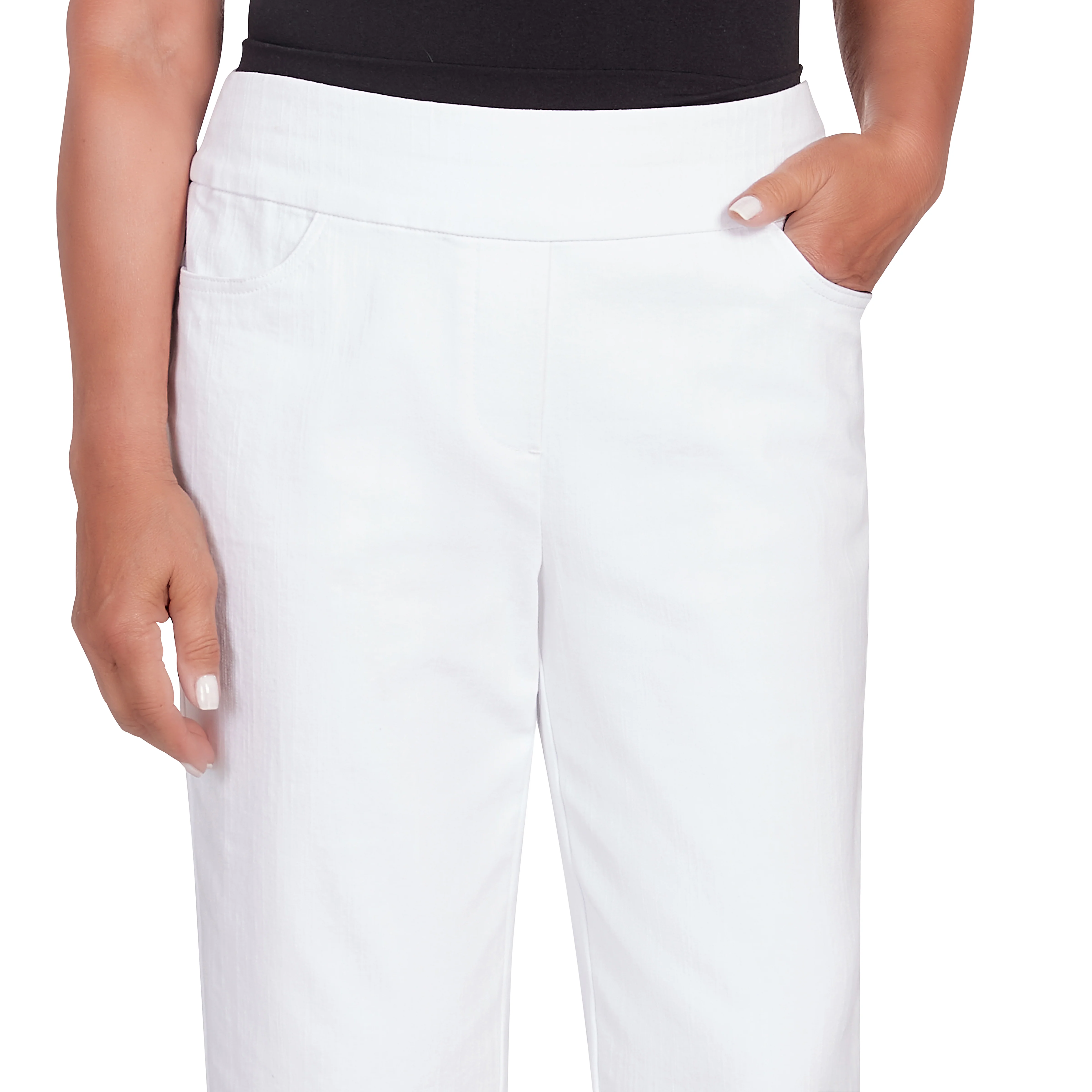 Alfred Dunner Super Stretch Denim Fringe Capri Pant - Image 29