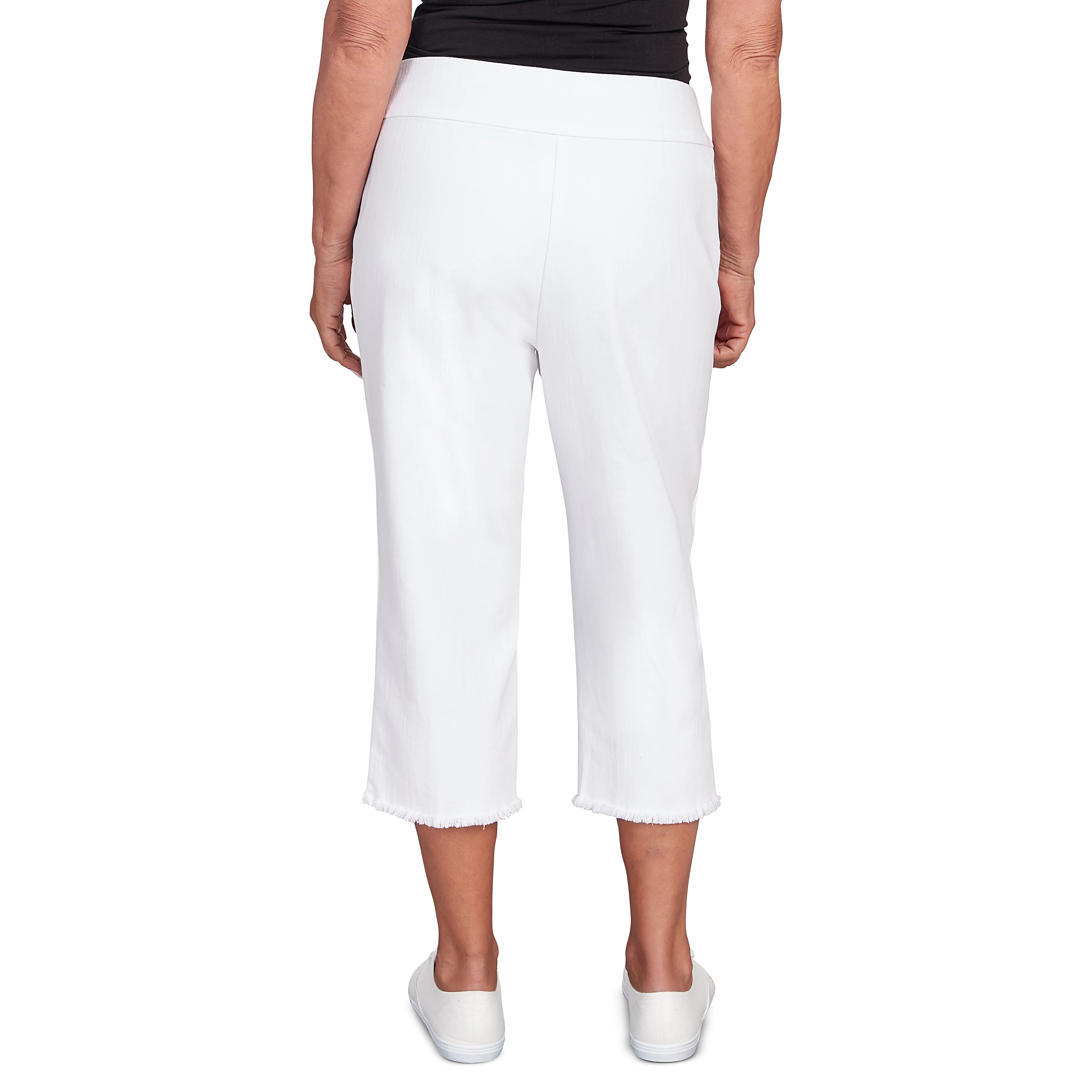 Alfred Dunner Super Stretch Denim Fringe Capri Pant- Petite - Image 26