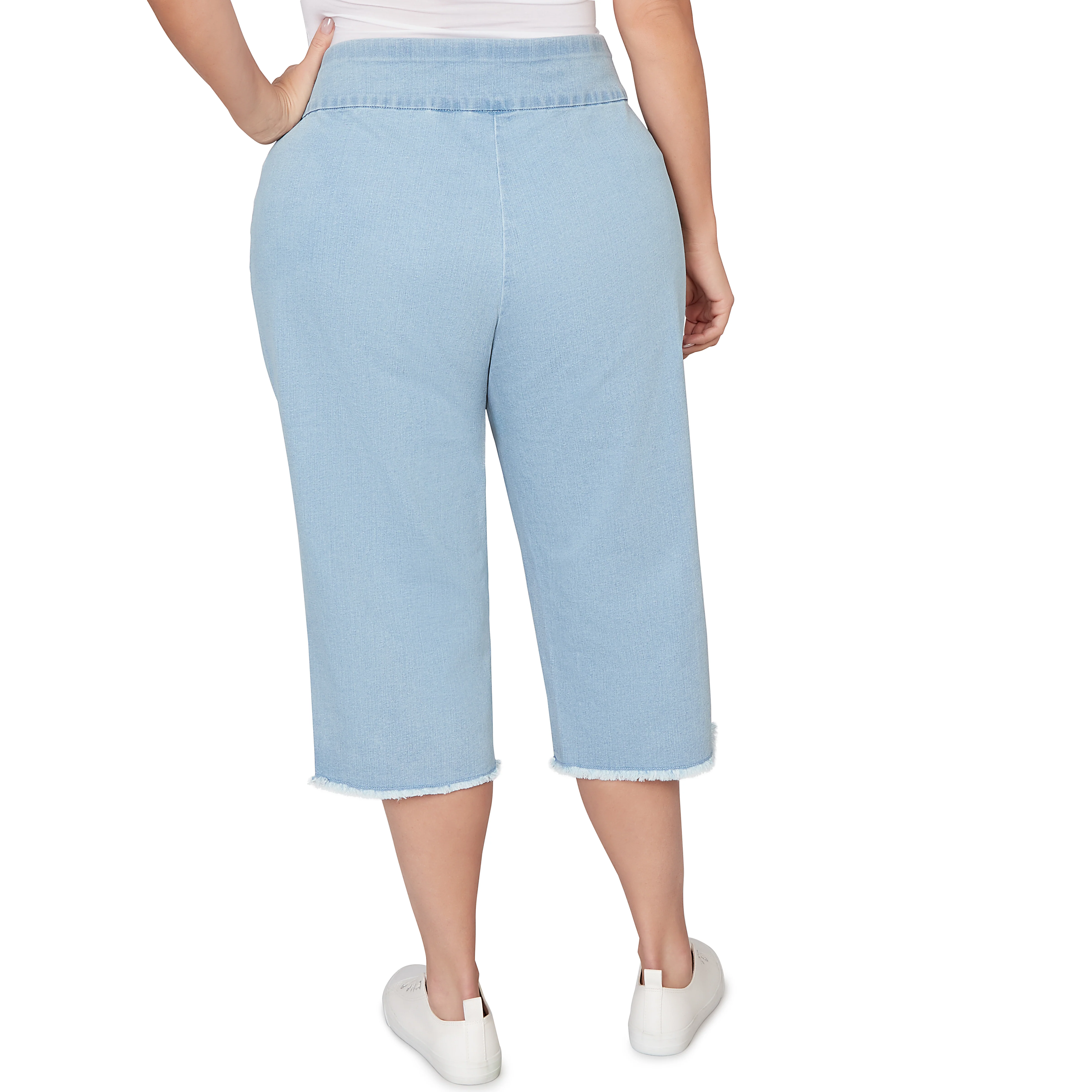 Alfred Dunner Super Stretch Denim Fringe Capri Pant - Plus - Image 13