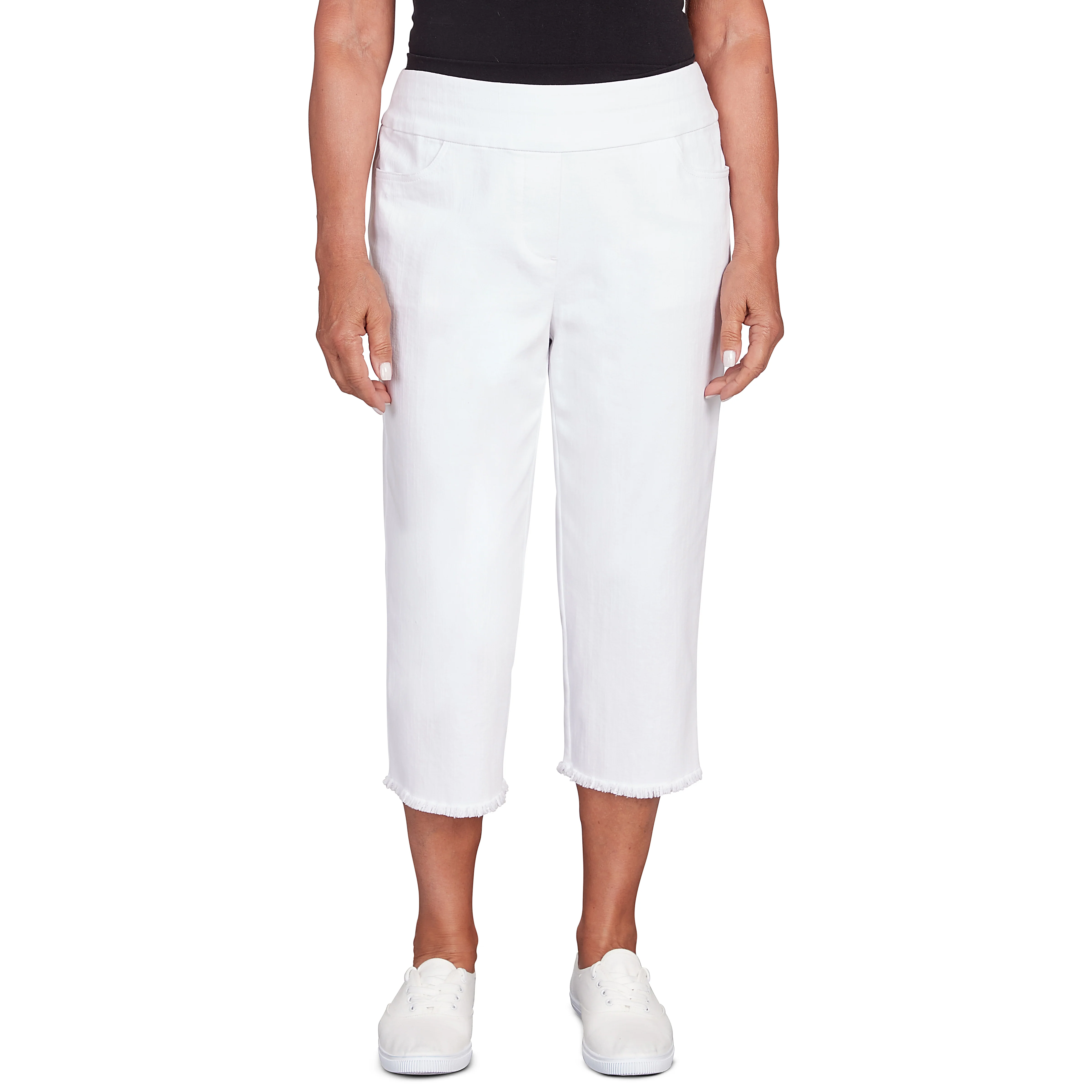 Alfred Dunner Super Stretch Denim Fringe Capri Pant - Plus - Image 24