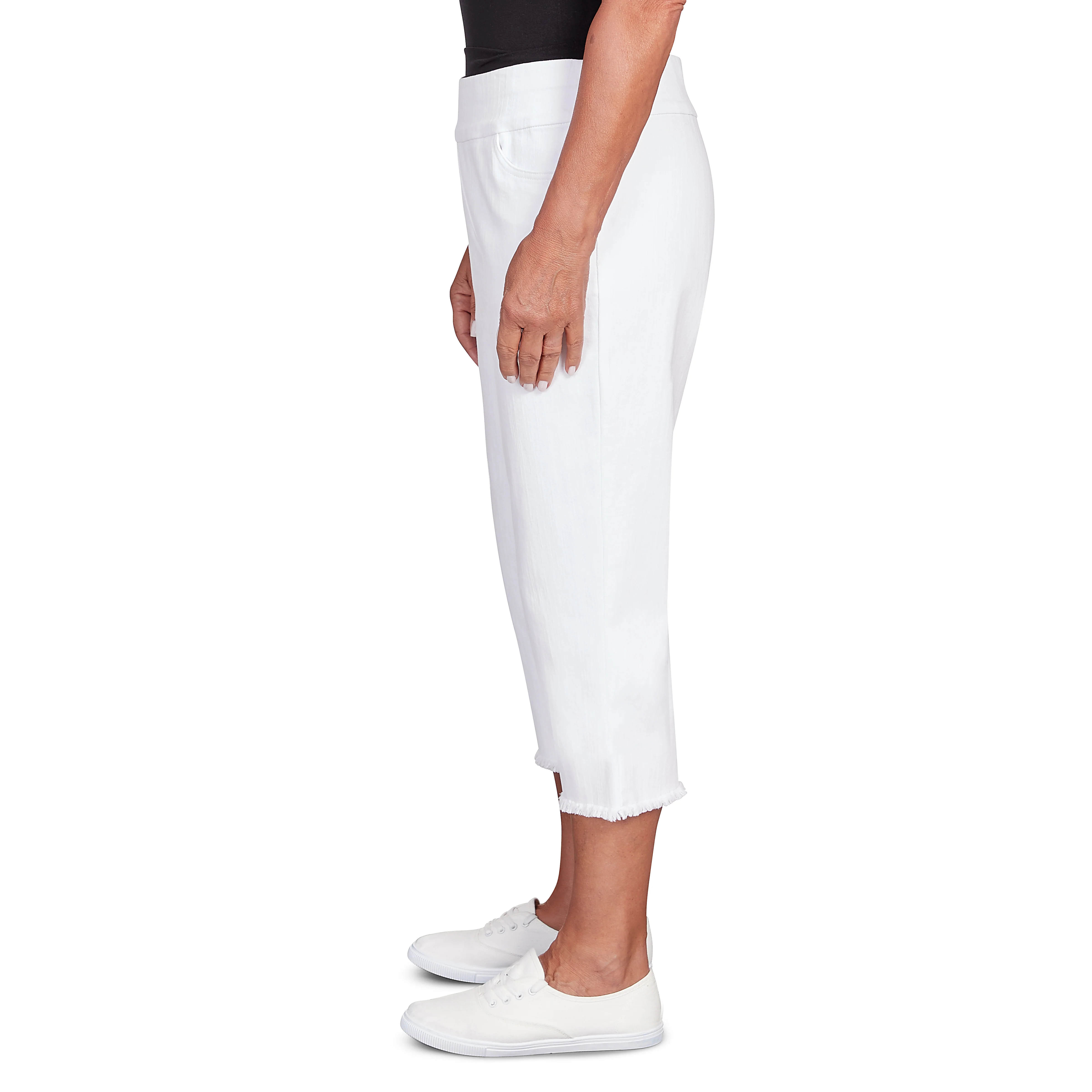 Alfred Dunner Super Stretch Denim Fringe Capri Pant - Plus - Image 27