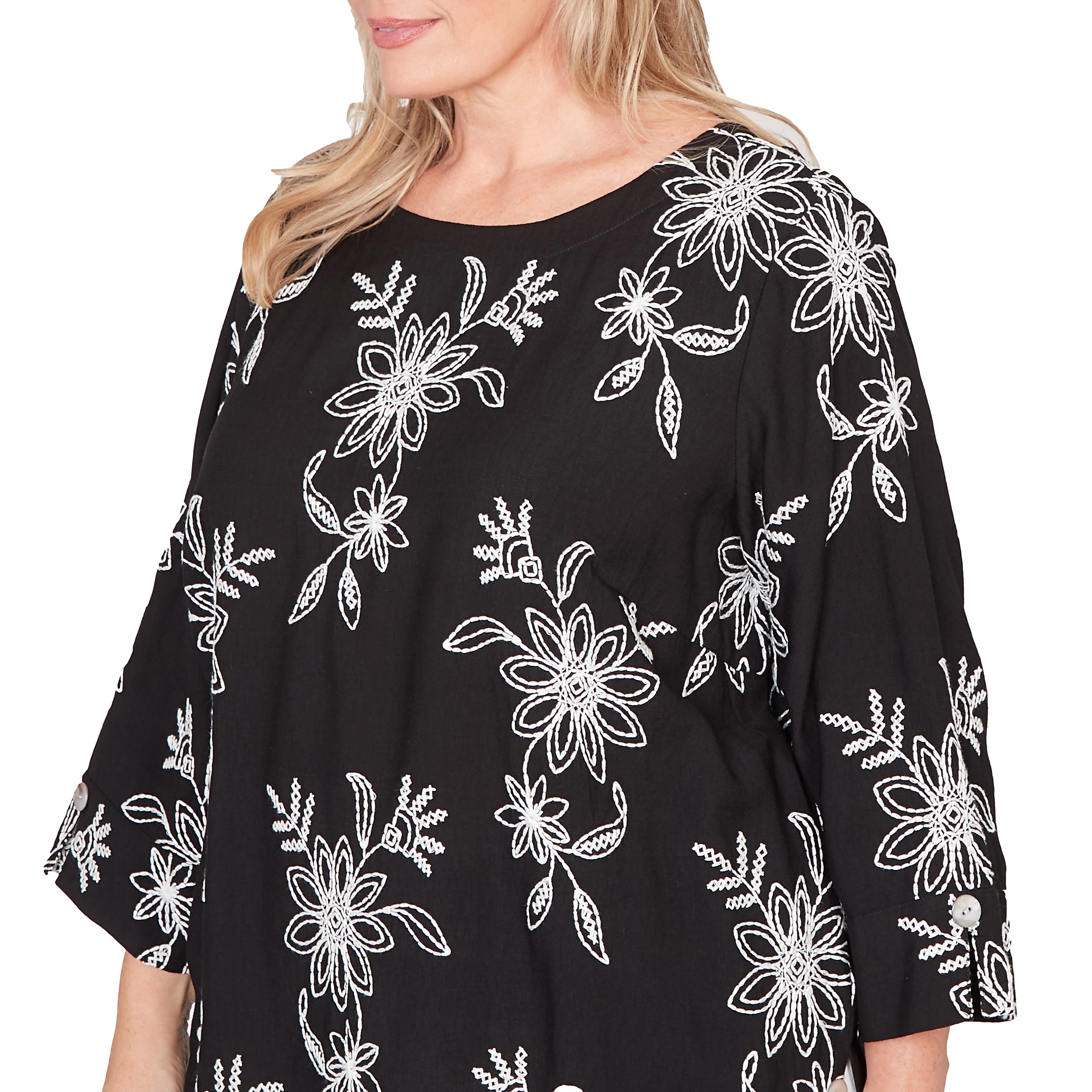 Alfred Dunner Tossed Floral Embroidered Top - Plus - Image 5