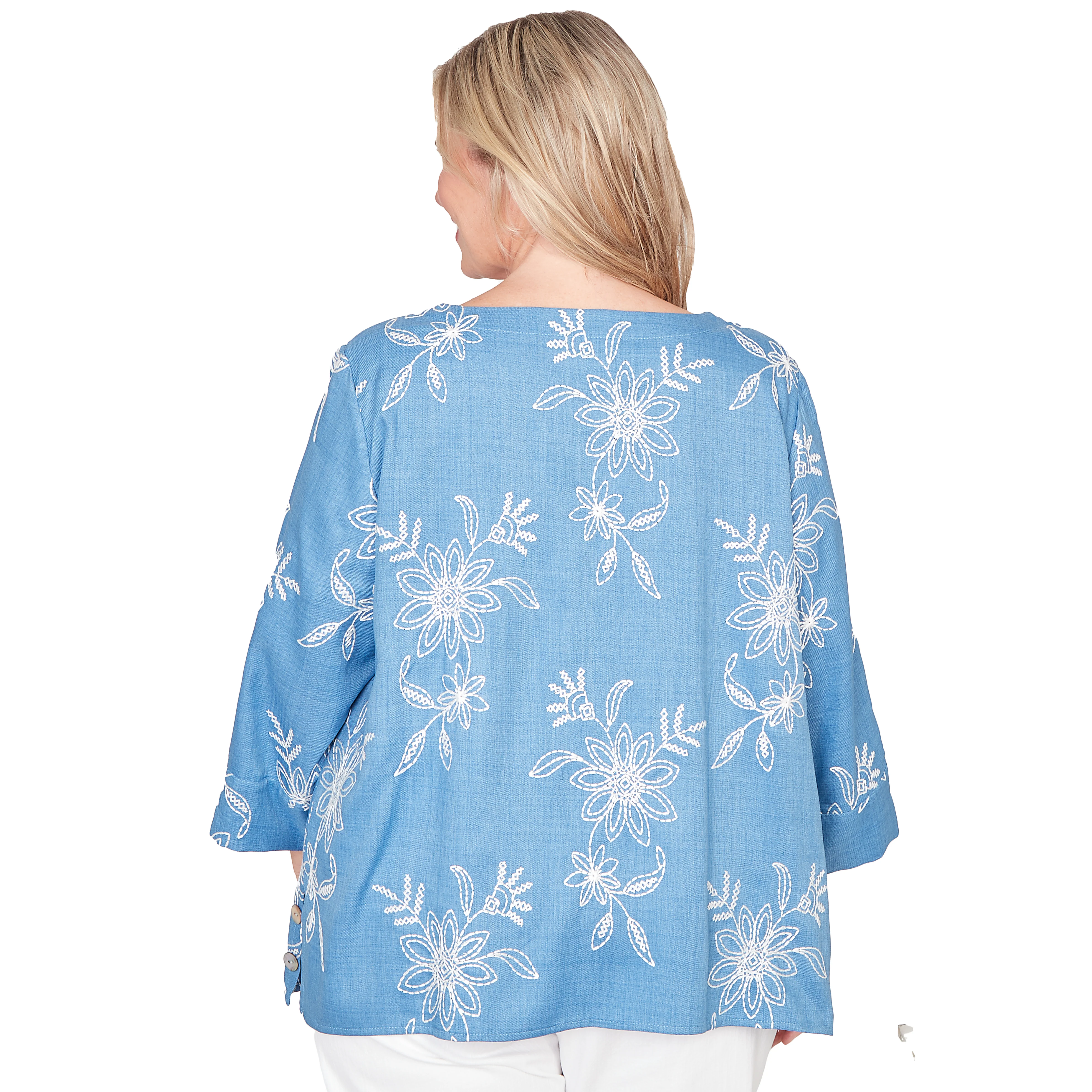 Alfred Dunner Tossed Floral Embroidered Top - Plus - Image 8