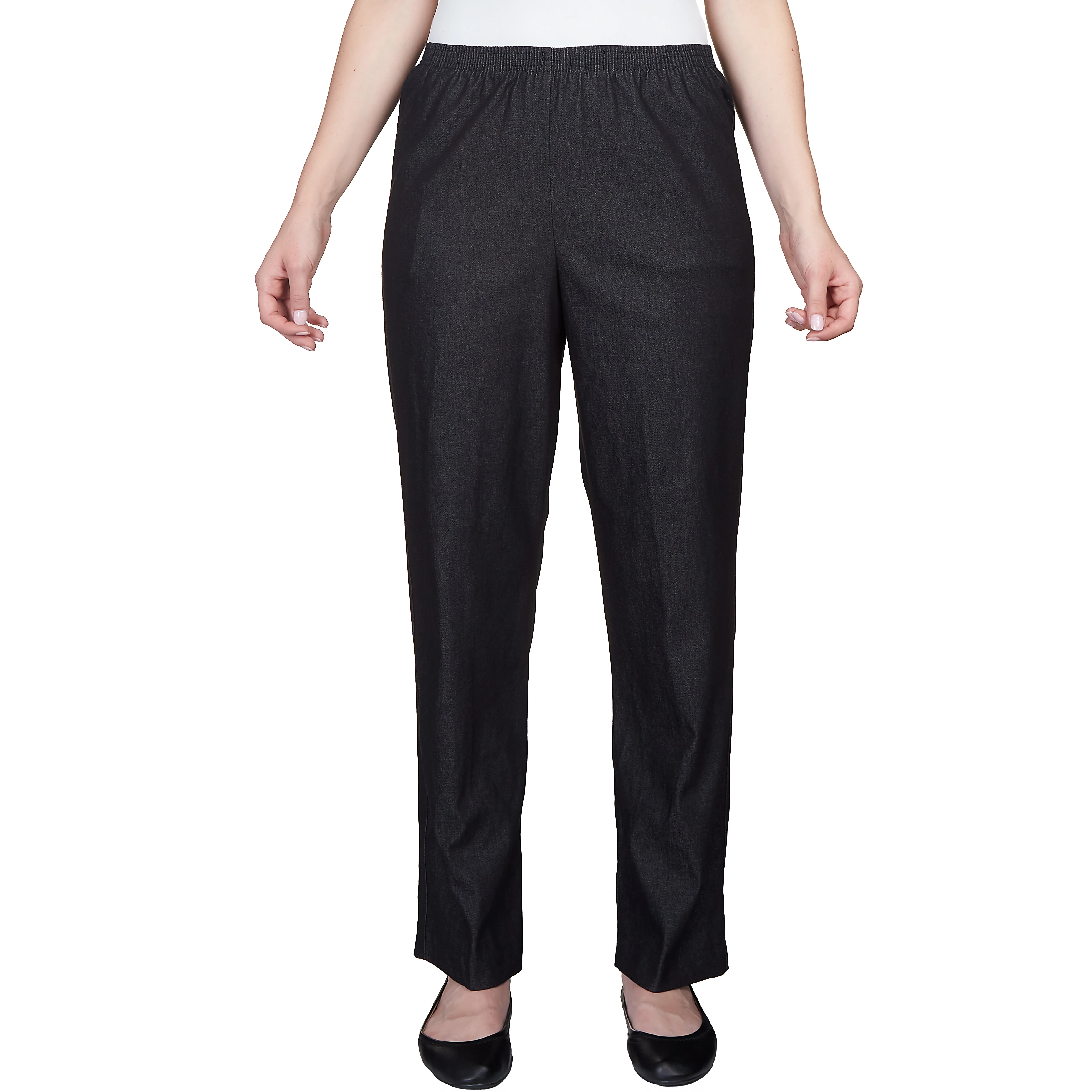 Alfred Dunner Women's Denim Comfort Waistband  Mid Rise Regular Fit Straight Leg Pant Average Length - Image 5