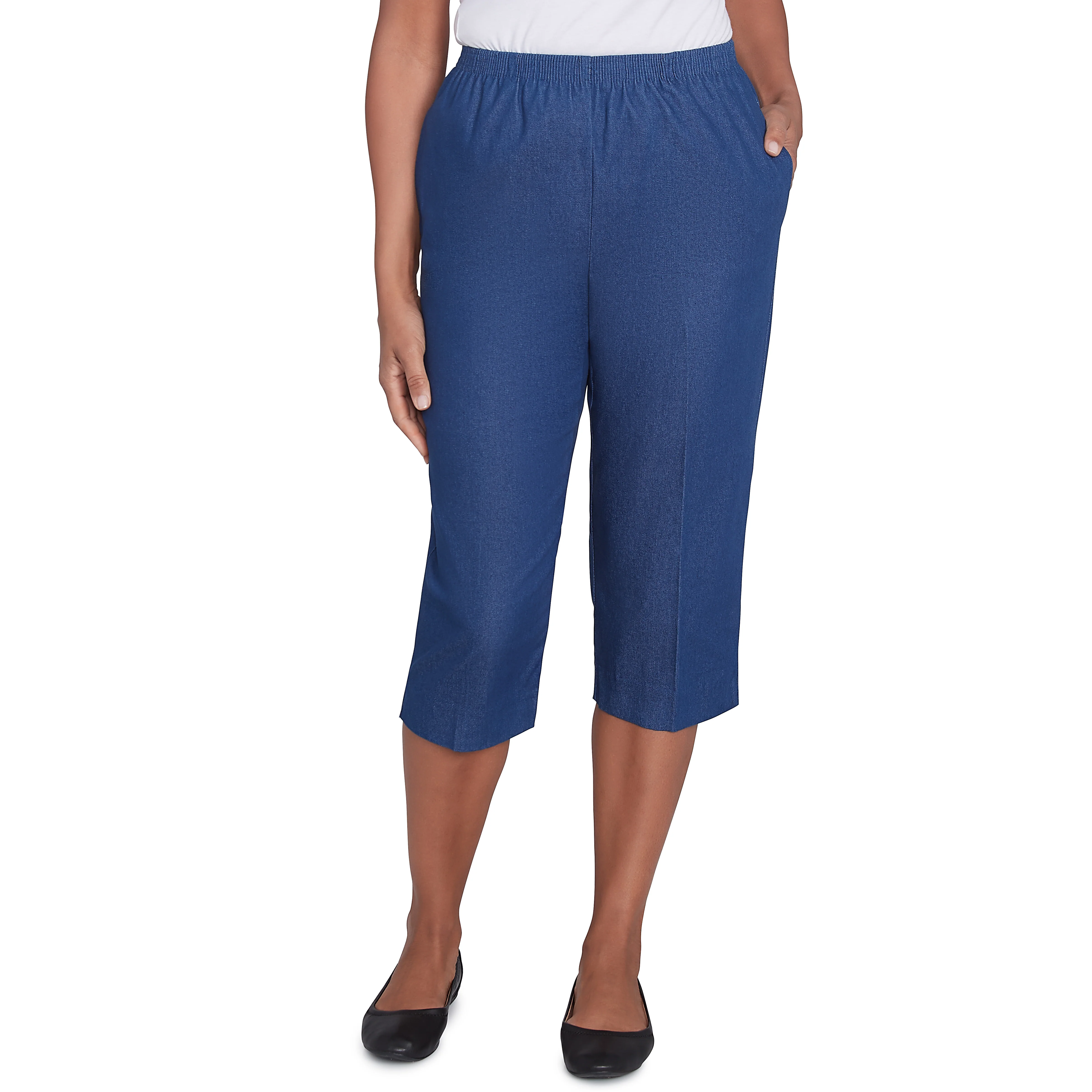Alfred Dunner Women's Relaxed Fit Denim Capri- Petite - Image 6