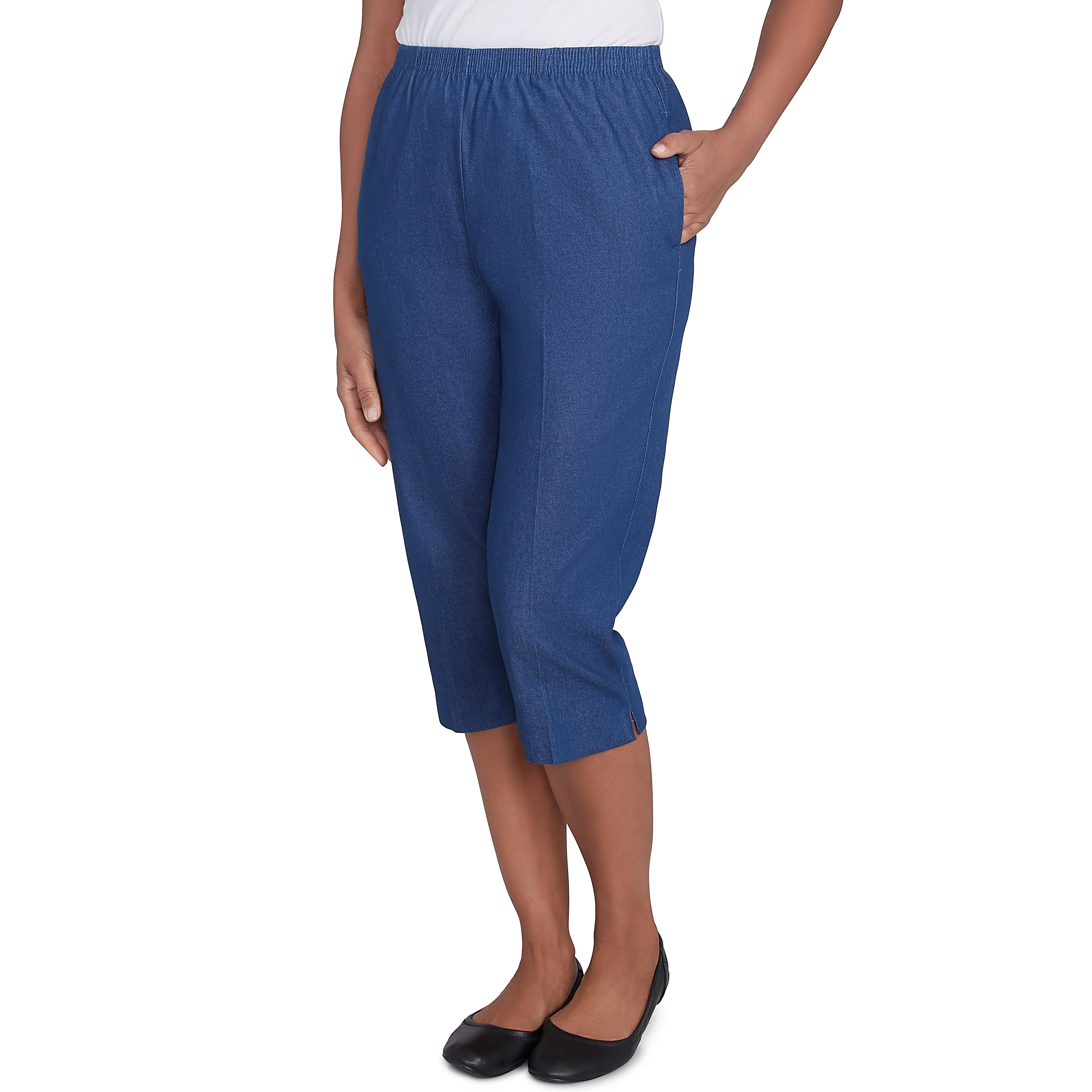 Alfred Dunner Women's Relaxed Fit Denim Capri- Petite - Image 8