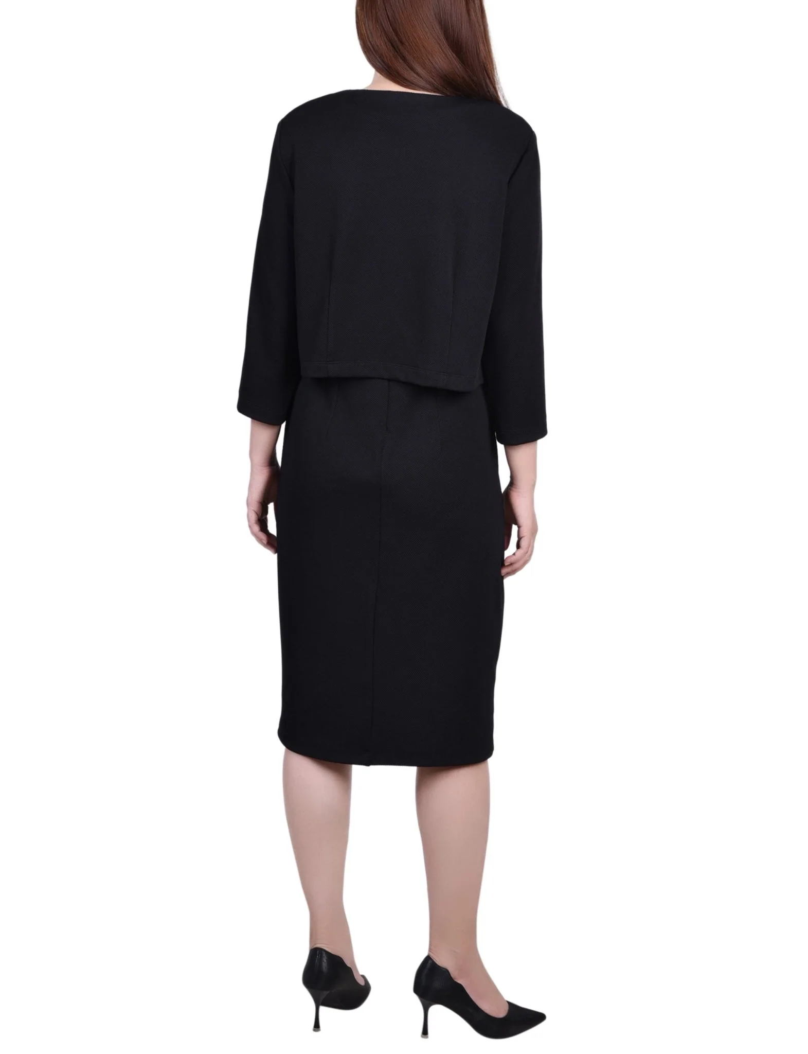 Black 2 Piece Colorblocked Dress Set - Petite - Image 3