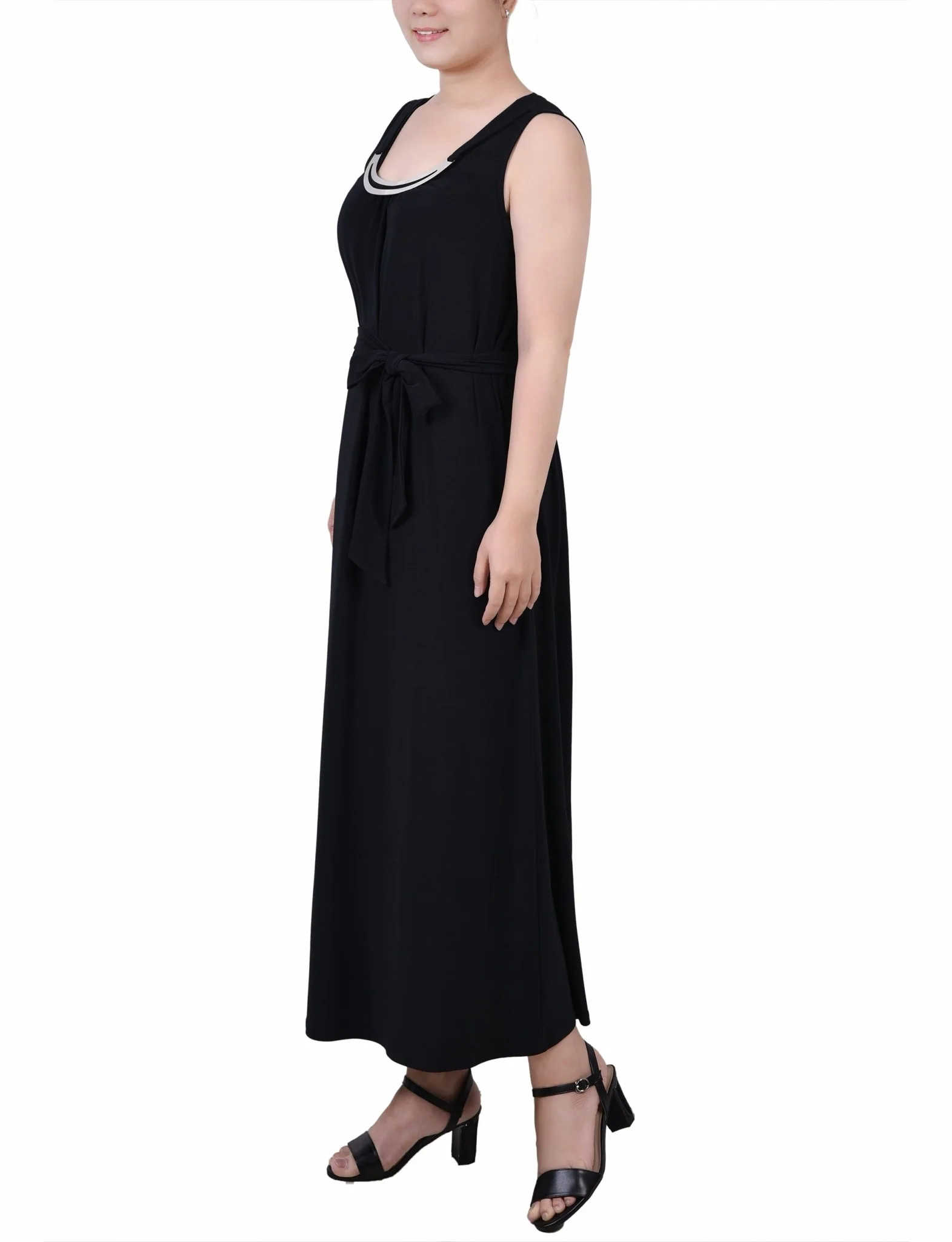 Black Ankle Length Sleeveless Dress - Petite - Image 2
