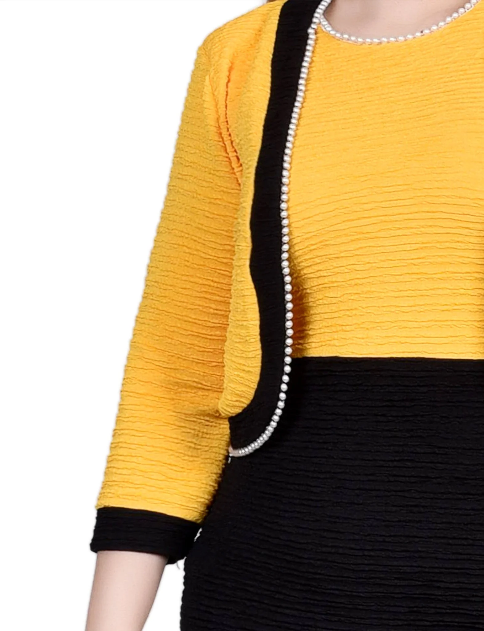 Black Lemon 3/4 Sleeve Textured Knit 2 Piece Dress Set - Image 4