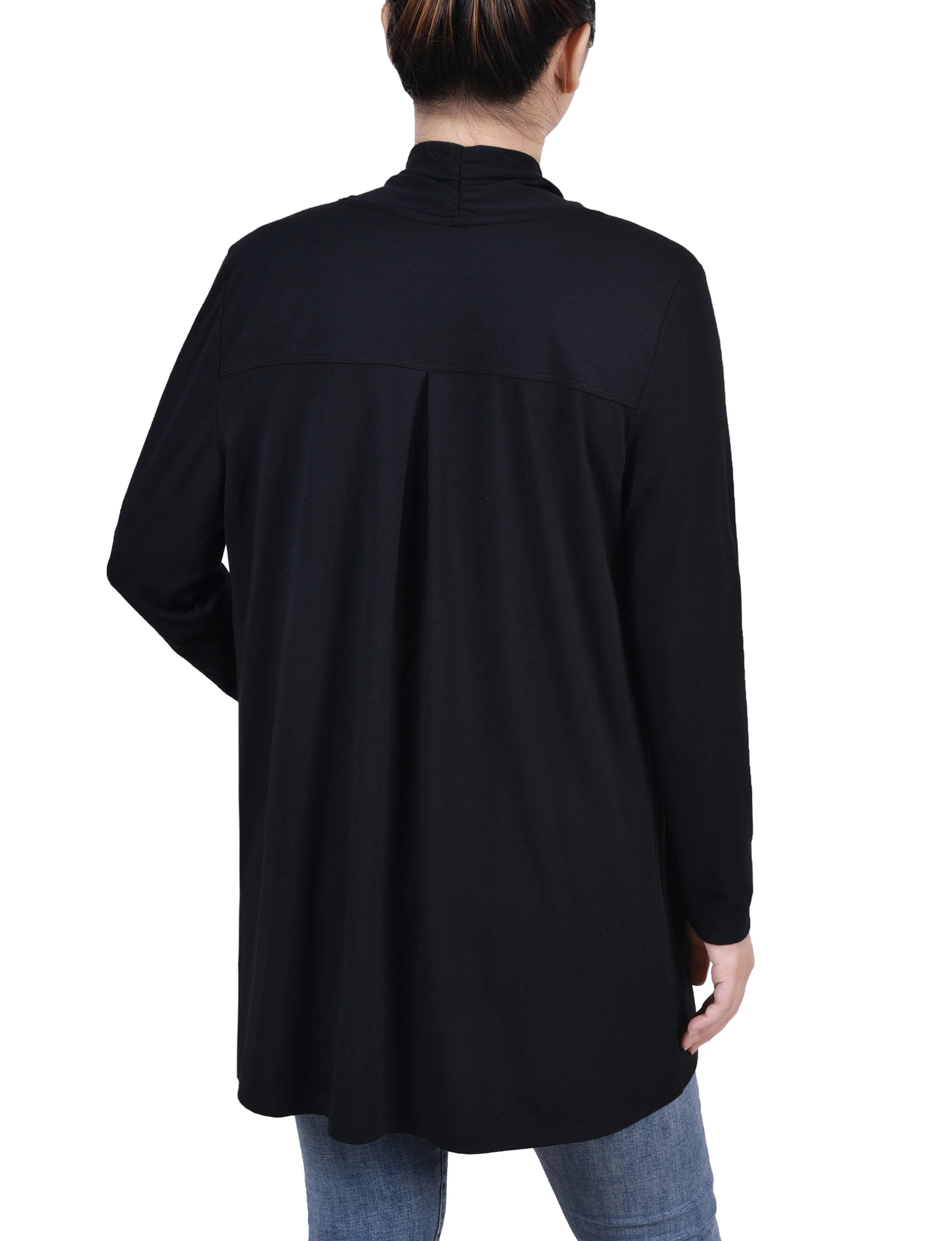 Black Long Sleeve Collared Cardigan - Image 4
