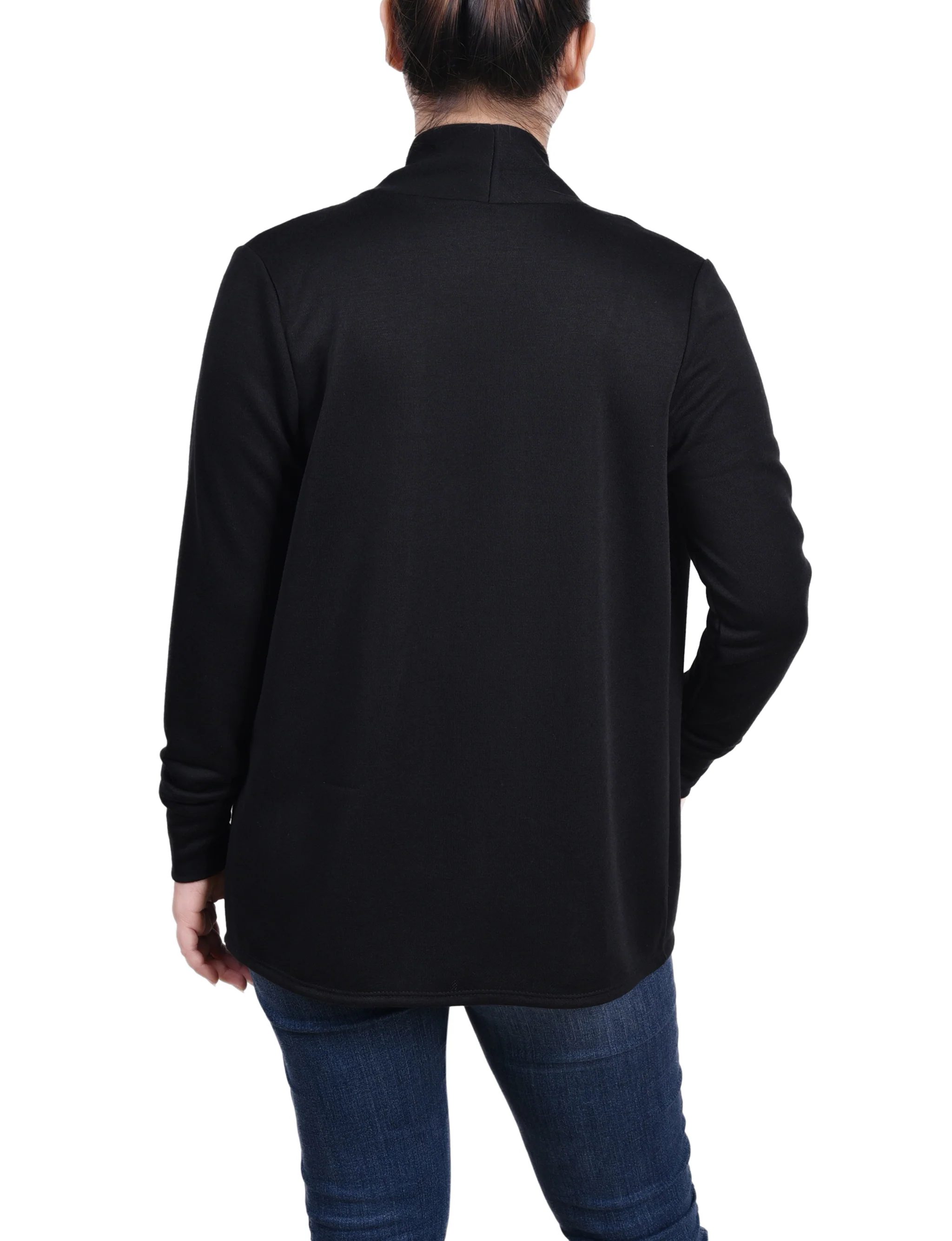 Black Long Sleeve Pearl Detail Cardigan - Image 4