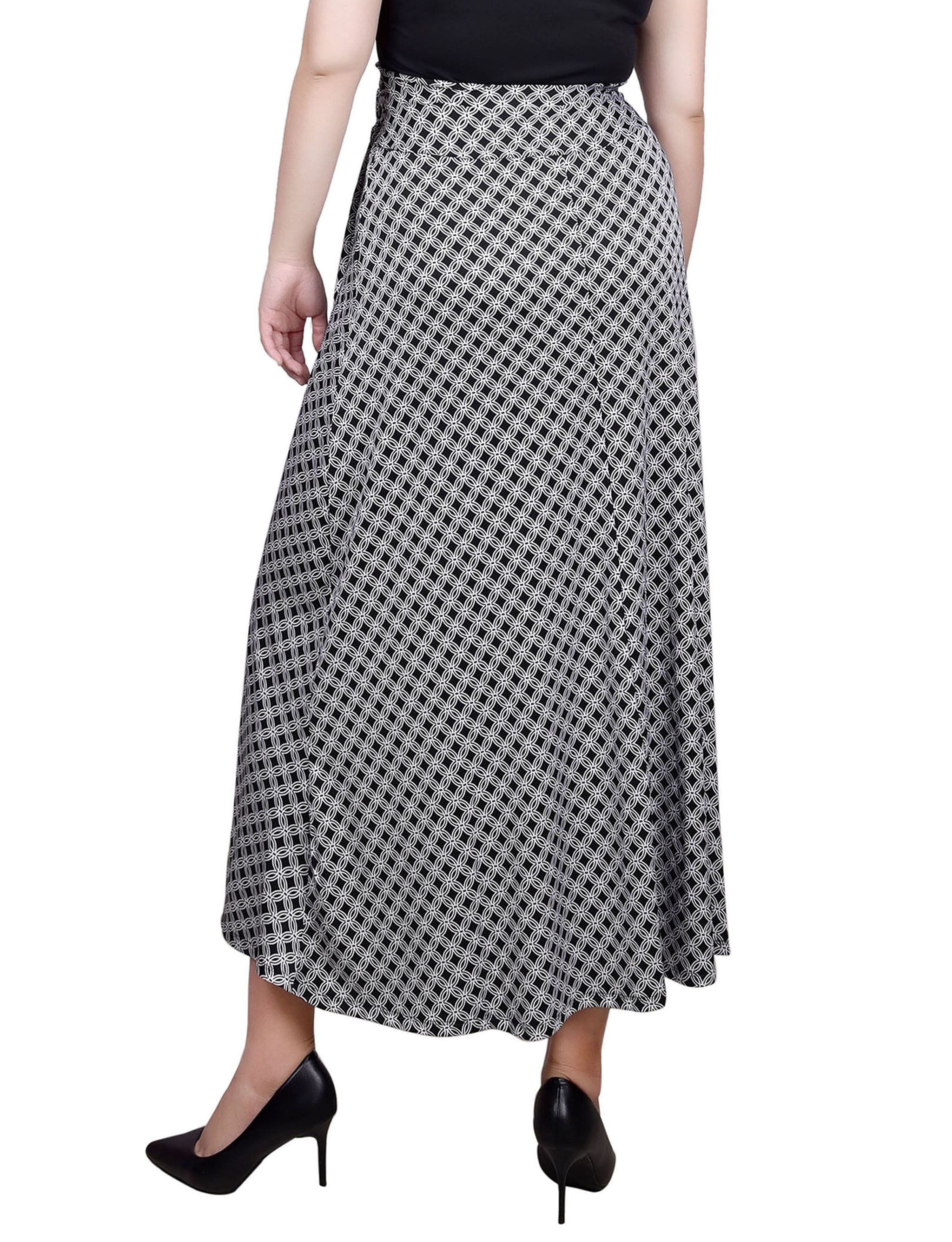 Black White New Iconic Maxi Skirt With Sash Waist Tie - Image 4