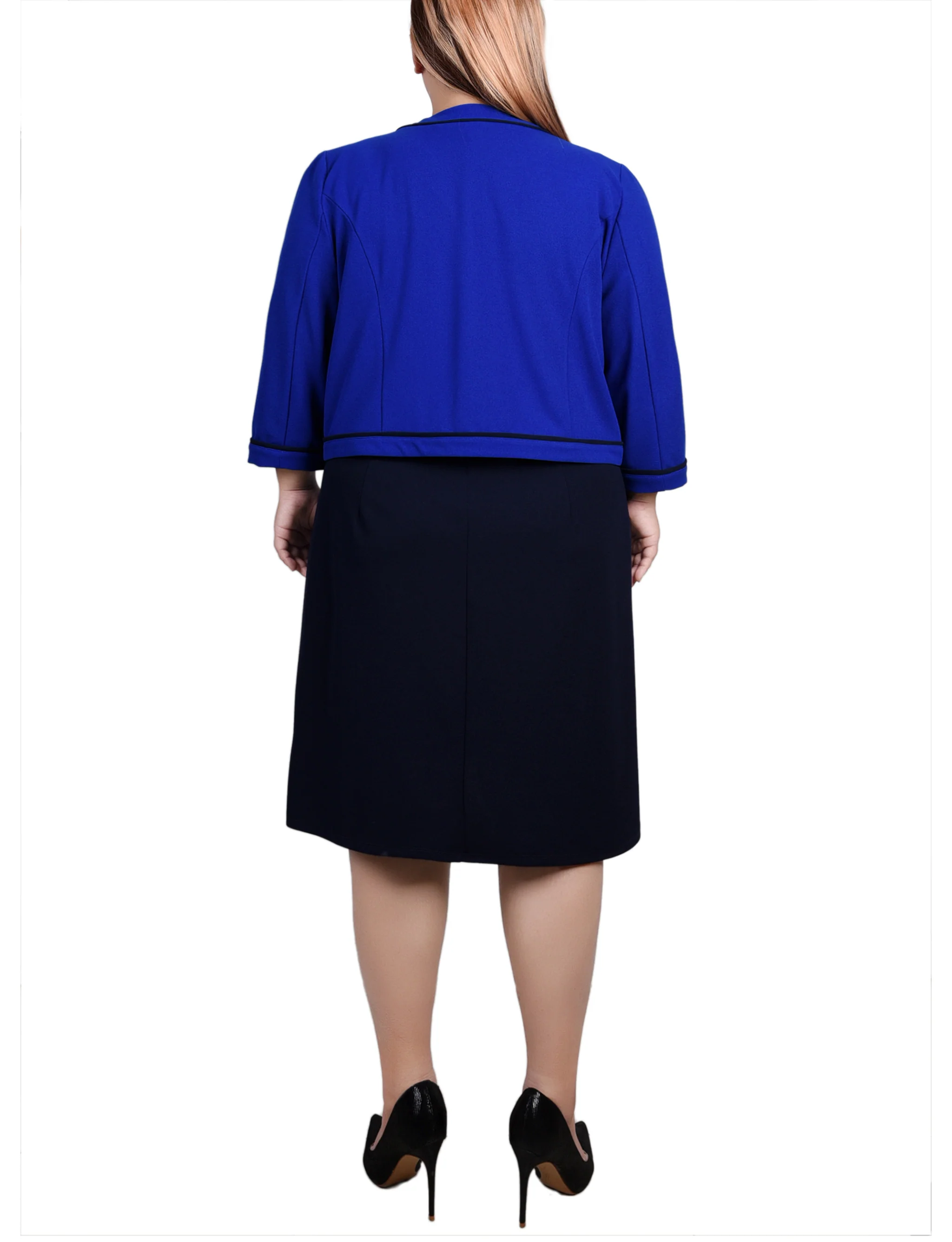 Blue 3/4 Sleeve 2 Piece Dress Set - Image 3
