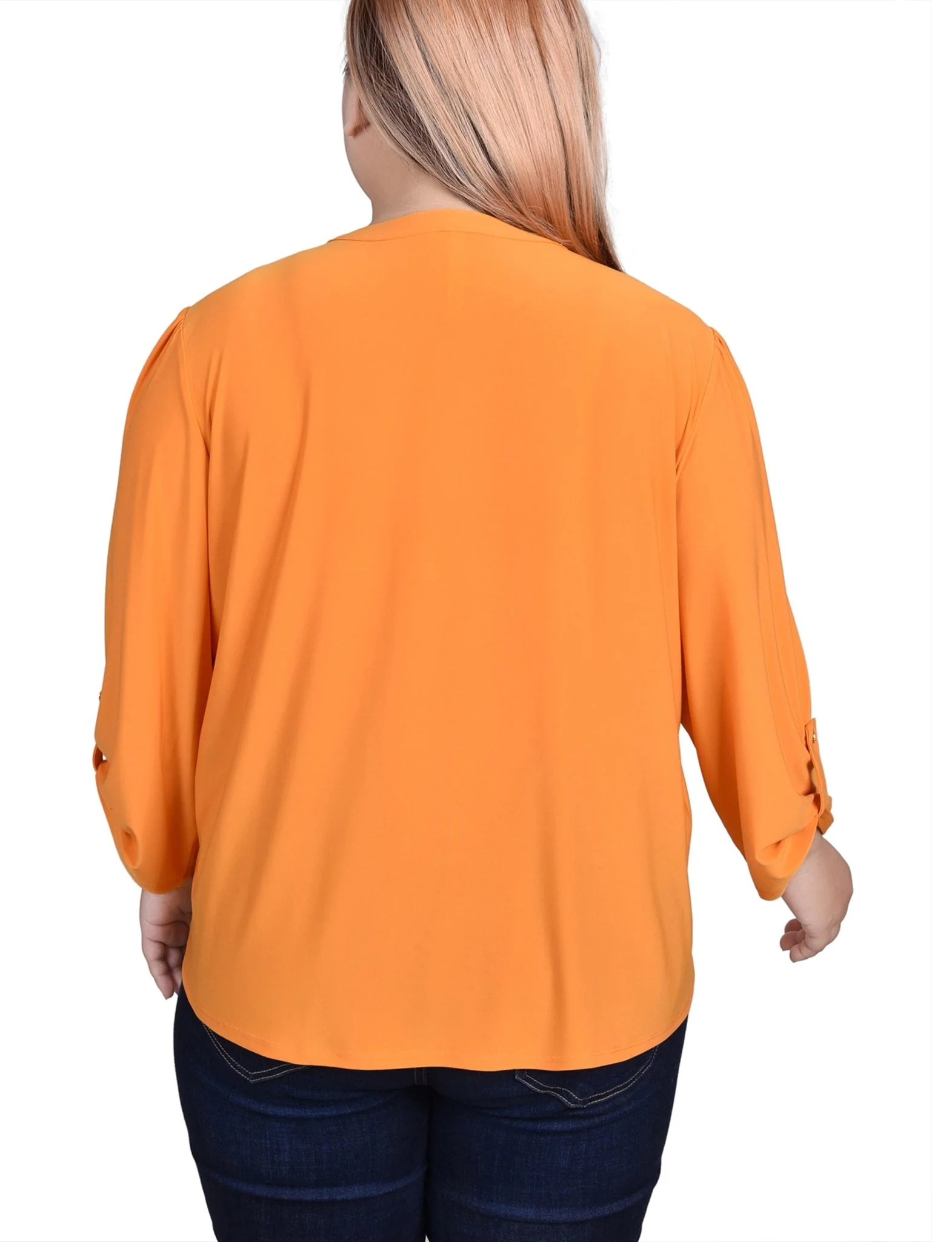 Butter Scotch Pintuck Front Top With Chain Details - Plus - Image 4