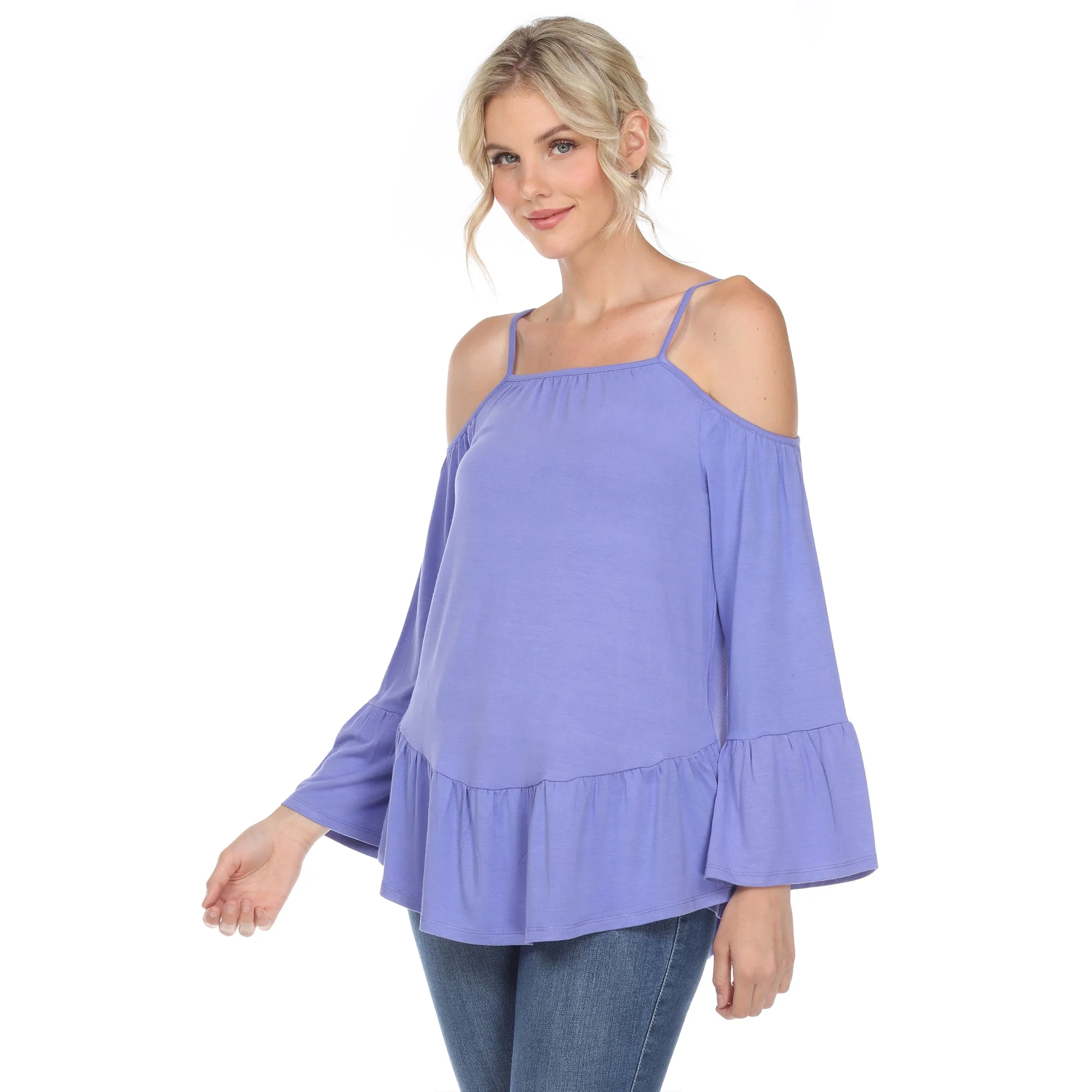 Cold Shoulder Ruffle Sleeve Top - Image 10