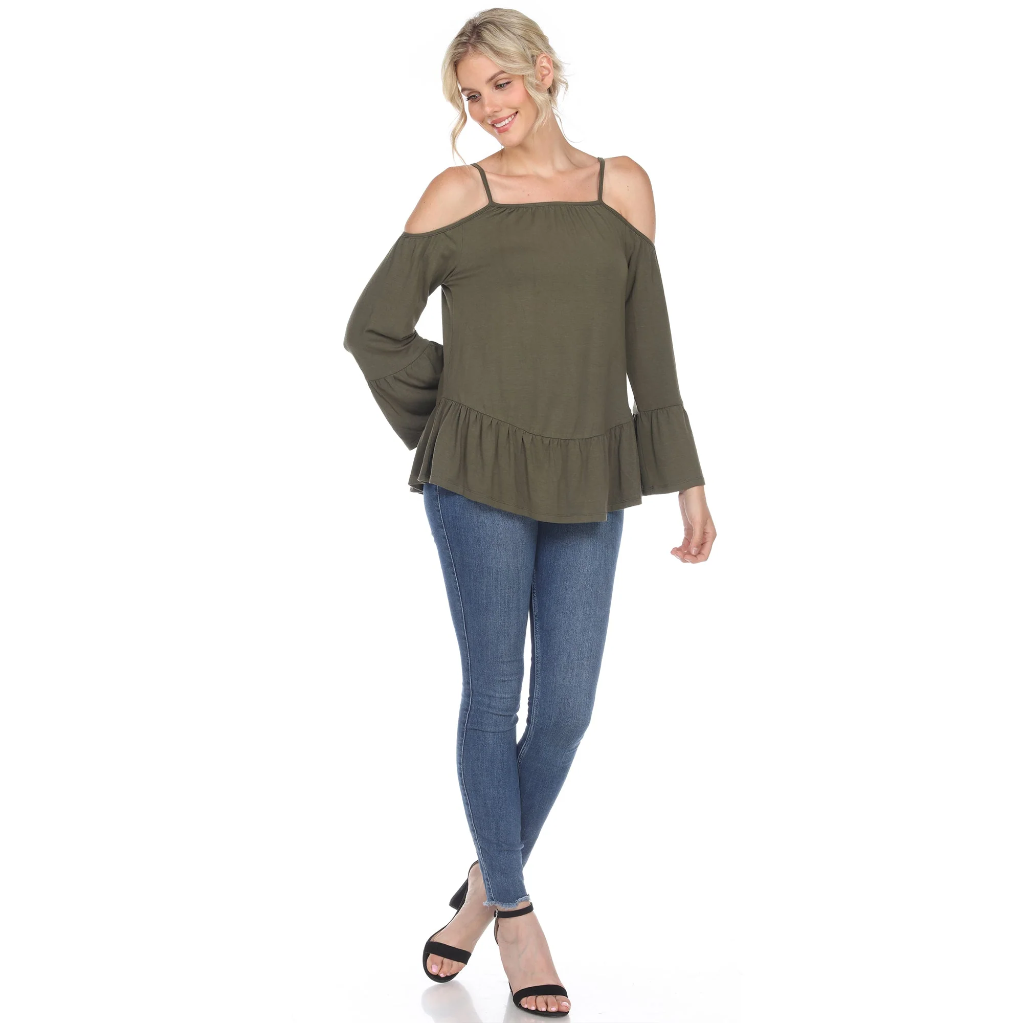 Cold Shoulder Ruffle Sleeve Top - Image 15