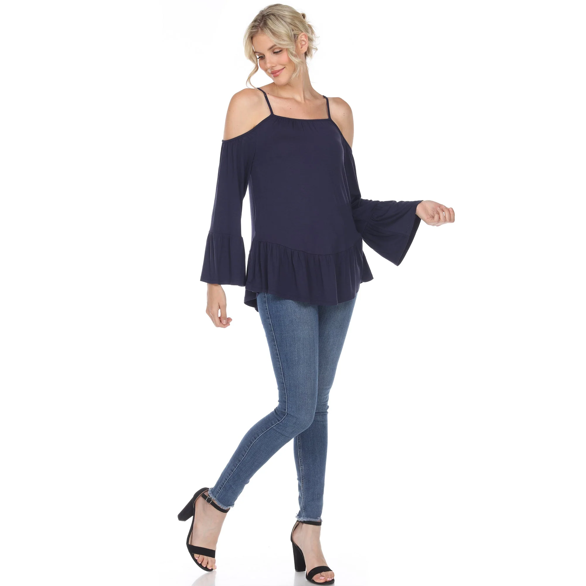 Cold Shoulder Ruffle Sleeve Top - Image 24